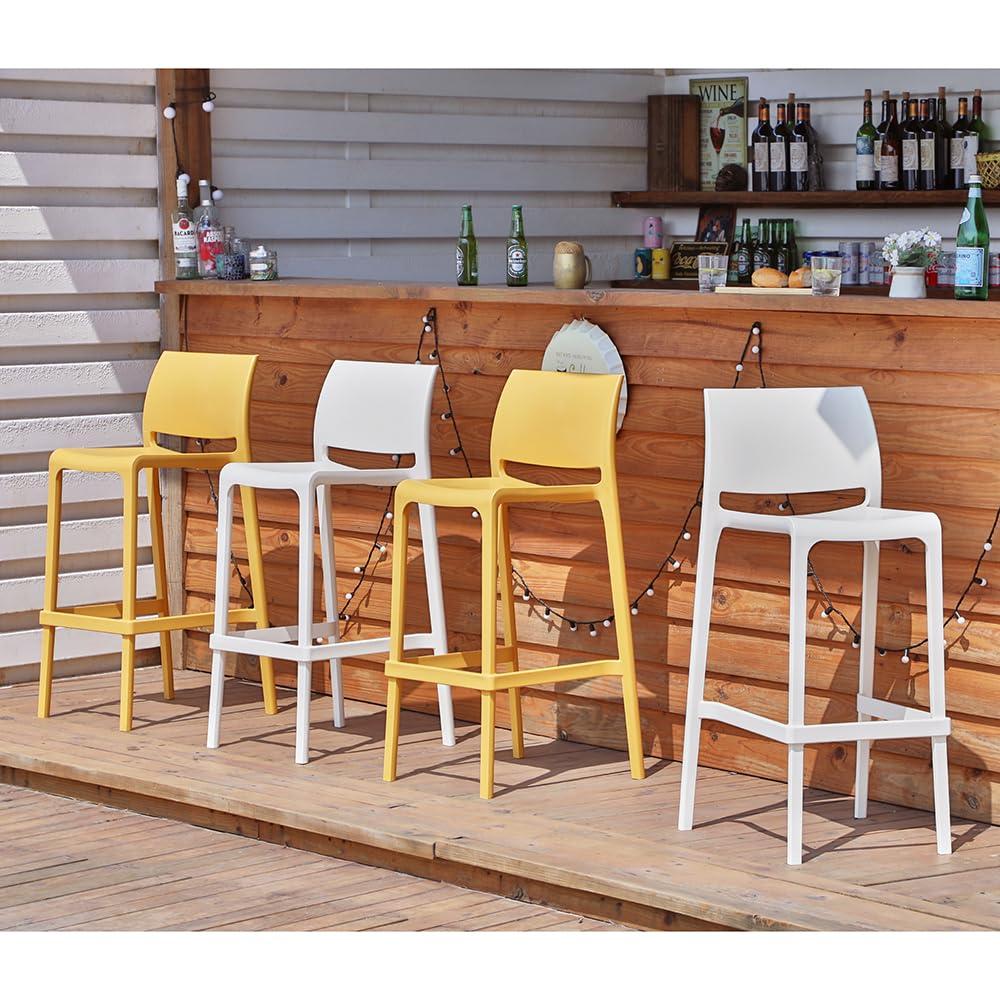 Lagoon Sensilla Resin Stackable Bar Stool Set of 2