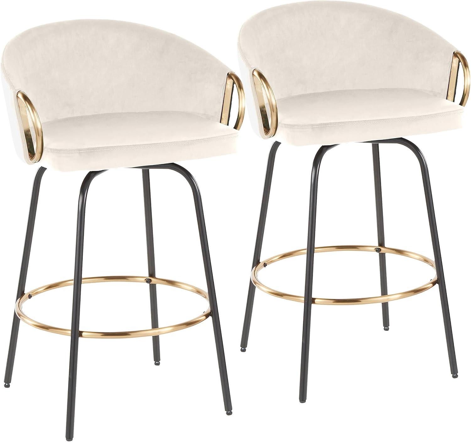 Set of 2 Claire Upholstered Counter Height Barstools - Lumisource