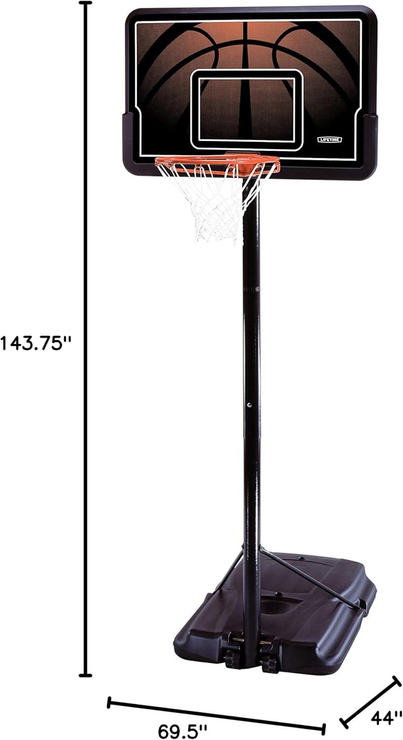 Lifetime Height Adjustable Portable Basketball Hoop (44" Impact Backboard)