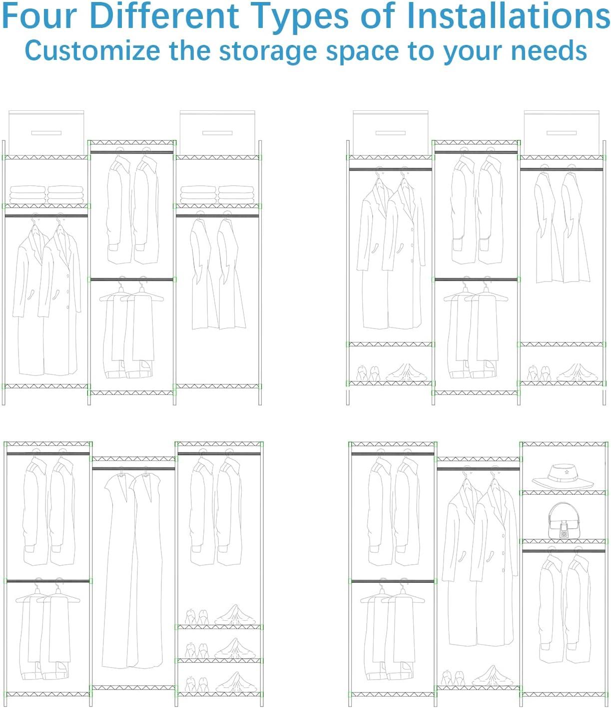 VIPEK V5 6 Tiers Wire Garment Rack Portable Closet Wardrobe, Max Load 890LBS