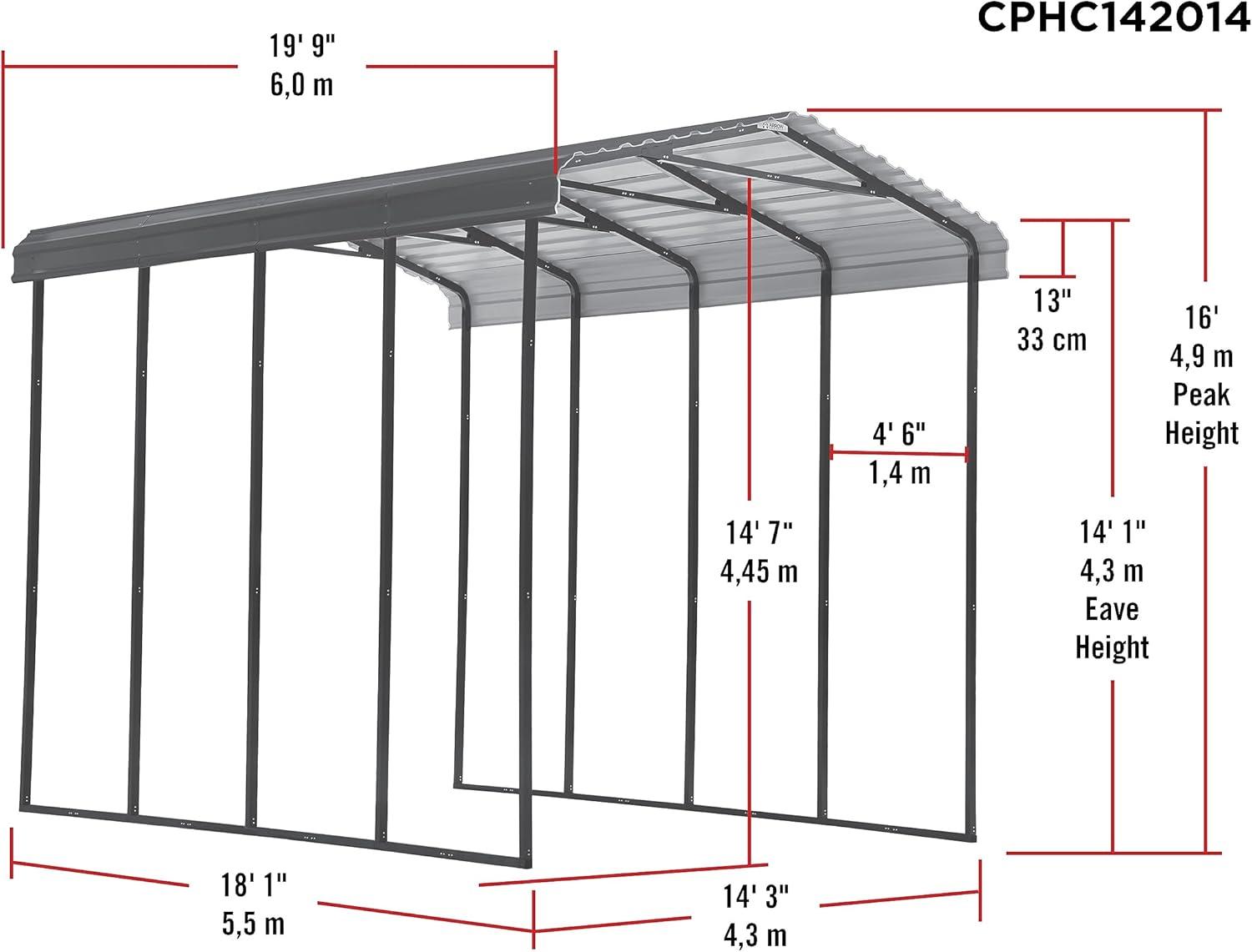 Arrow Arrow Carport, 14 ft. x 20 ft. x 14 ft.