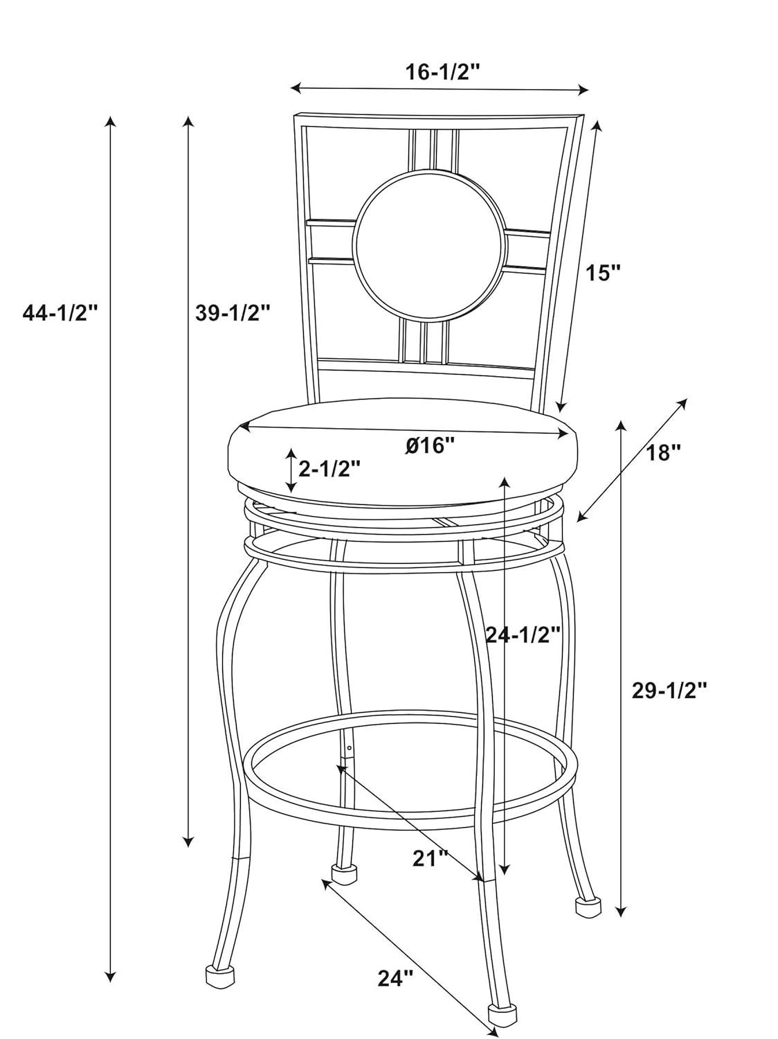 Linon Townsend Steel 24"-30" Adjustable Leg Armless Upholstered Stool in Black