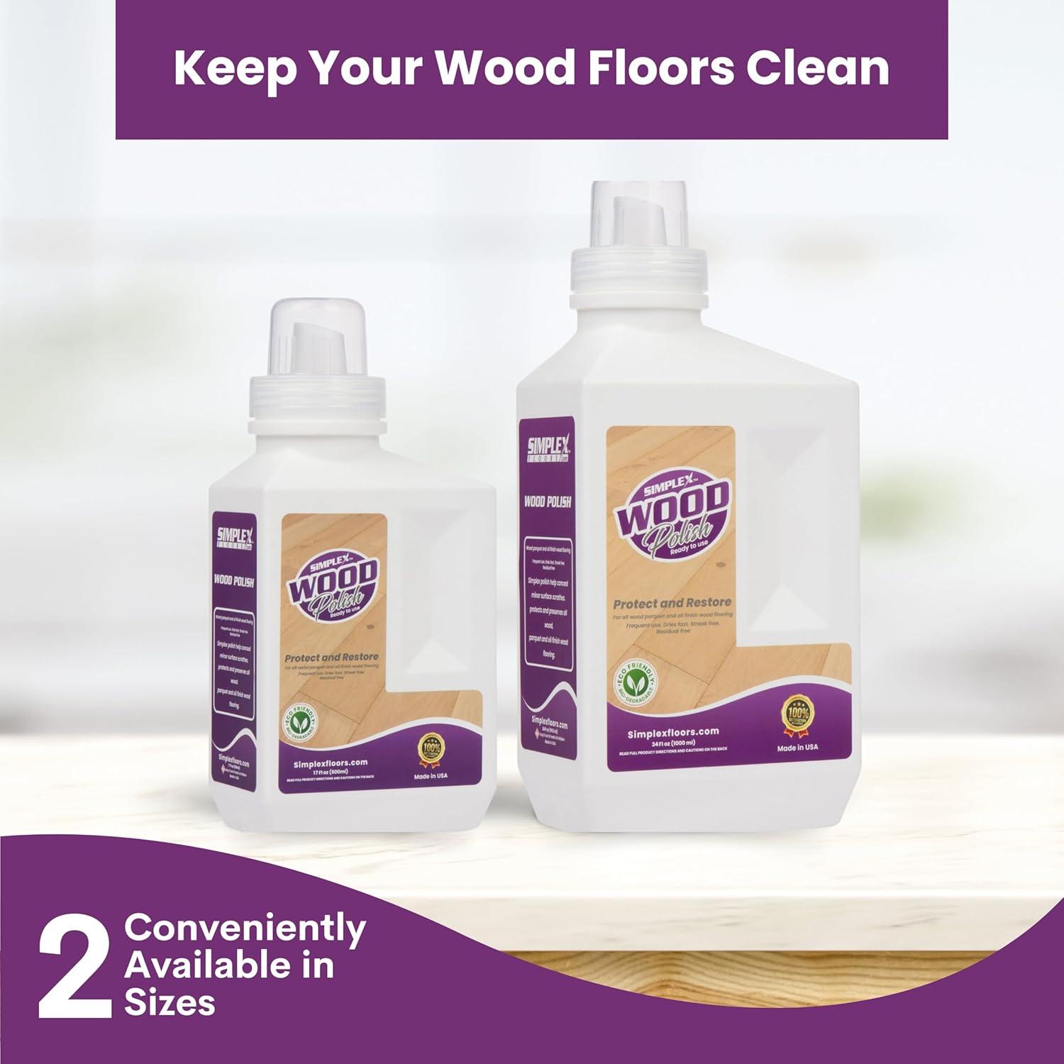 Simplex Floors Polish Solution for Hardwood Floors, Wood Parquets & Oil Finish Flooring, 34 fl.oz