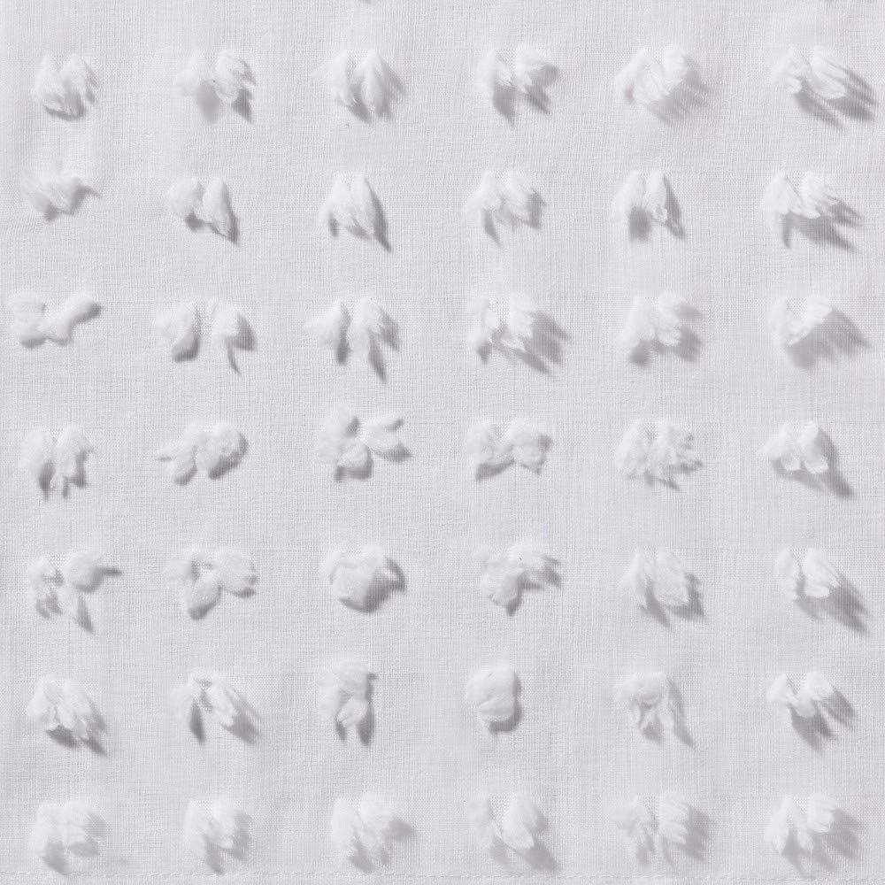 Amalgamated Textiles Exclusive Home Spirit Woven Pouf Applique Sheer Rod Pocket Curtain Panel Pair (Set of 2)