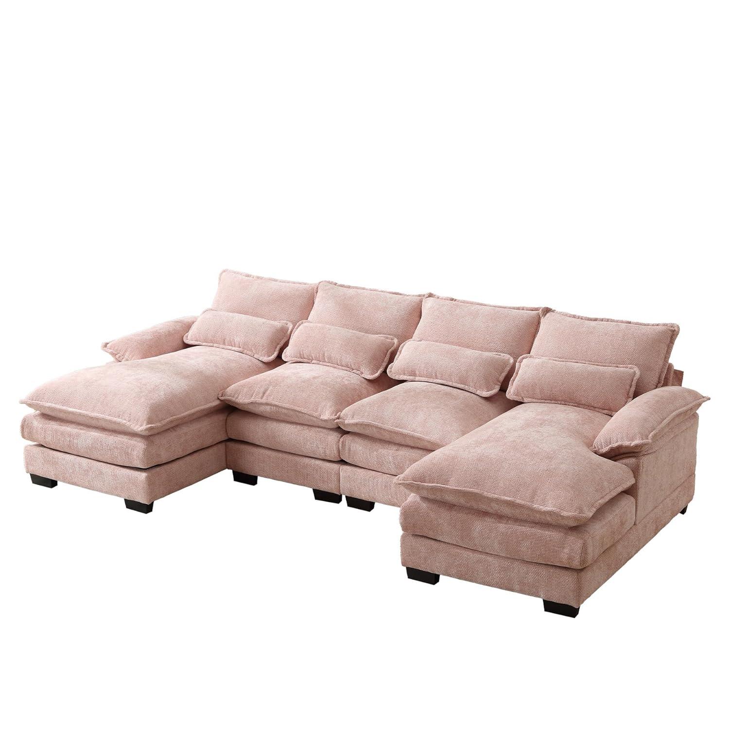 Latitude Run® Millan U Shape Sectional Sofa Cloud Couch, 110" Modern Chenille Comfy Modular Sofa