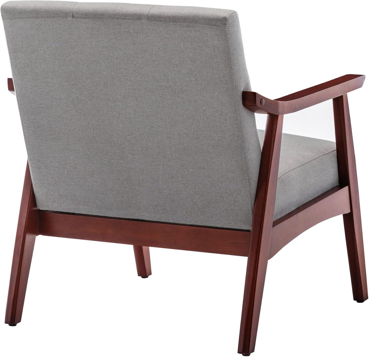 Convenience Concepts Take a Seat Natalie Accent Chair, Light Gray Fabric/Espresso