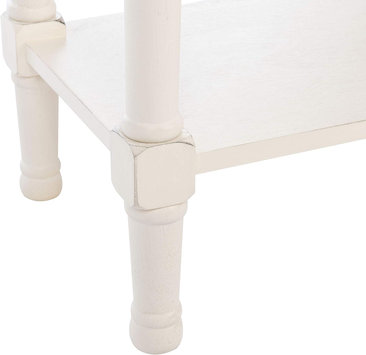 Ryder Distressed White 2-Drawer Console Table with Shelf