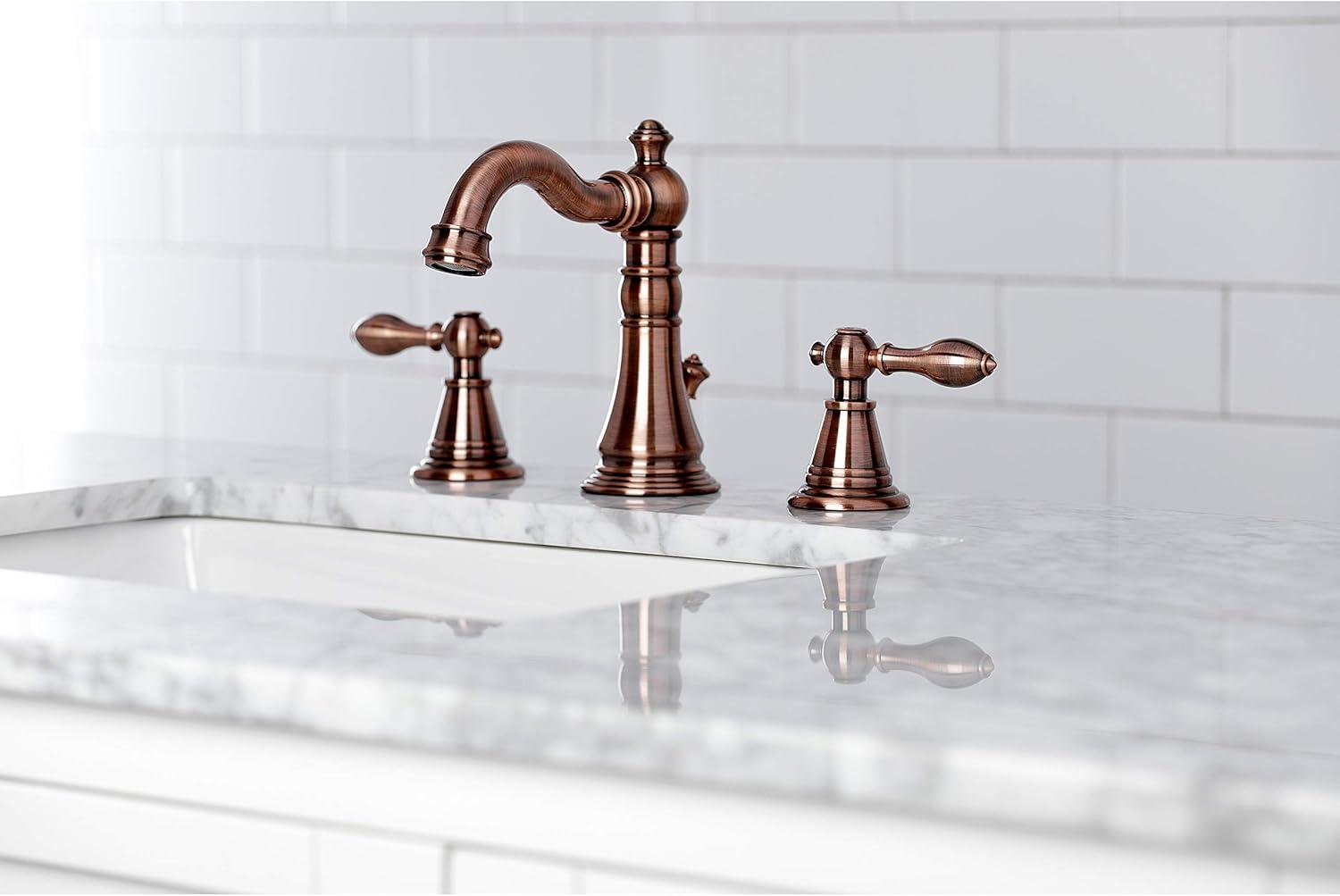 Fauceture FSC197ALAC English Classic Widespread Bathroom Faucet, Antique Copper