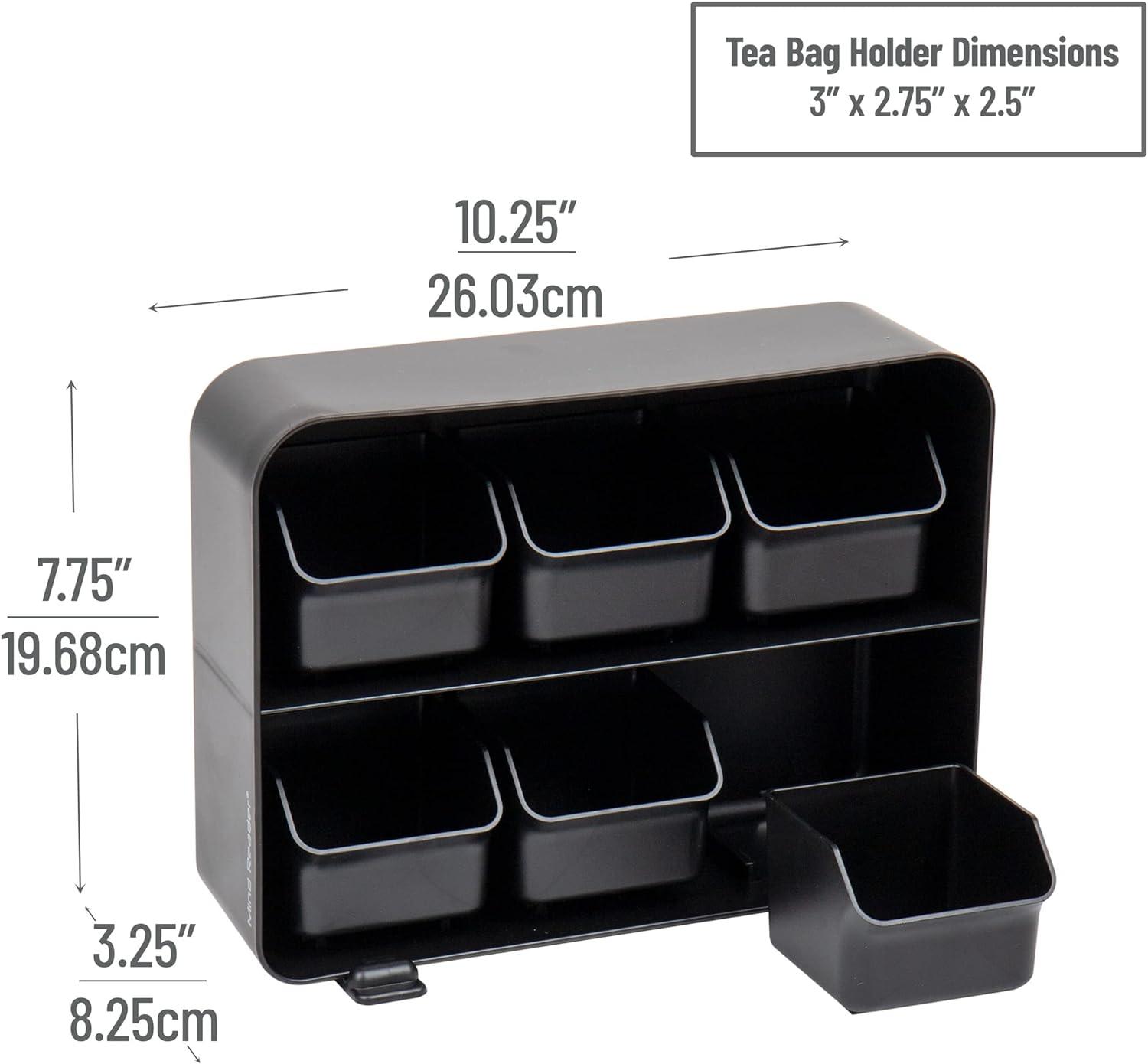 Mind Reader Mind Reader Tea Bag Organizer, Tea Station Organizer, Countertop Storage, Kitchen, Plastic, 10.25"L x 3.25"W x 7.75"H