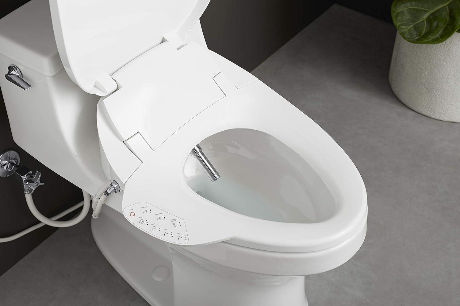 PureWash E750 Elongated Electric Bidet Toilet Seat with Remote Control, Bidet Warm Water with Dryer