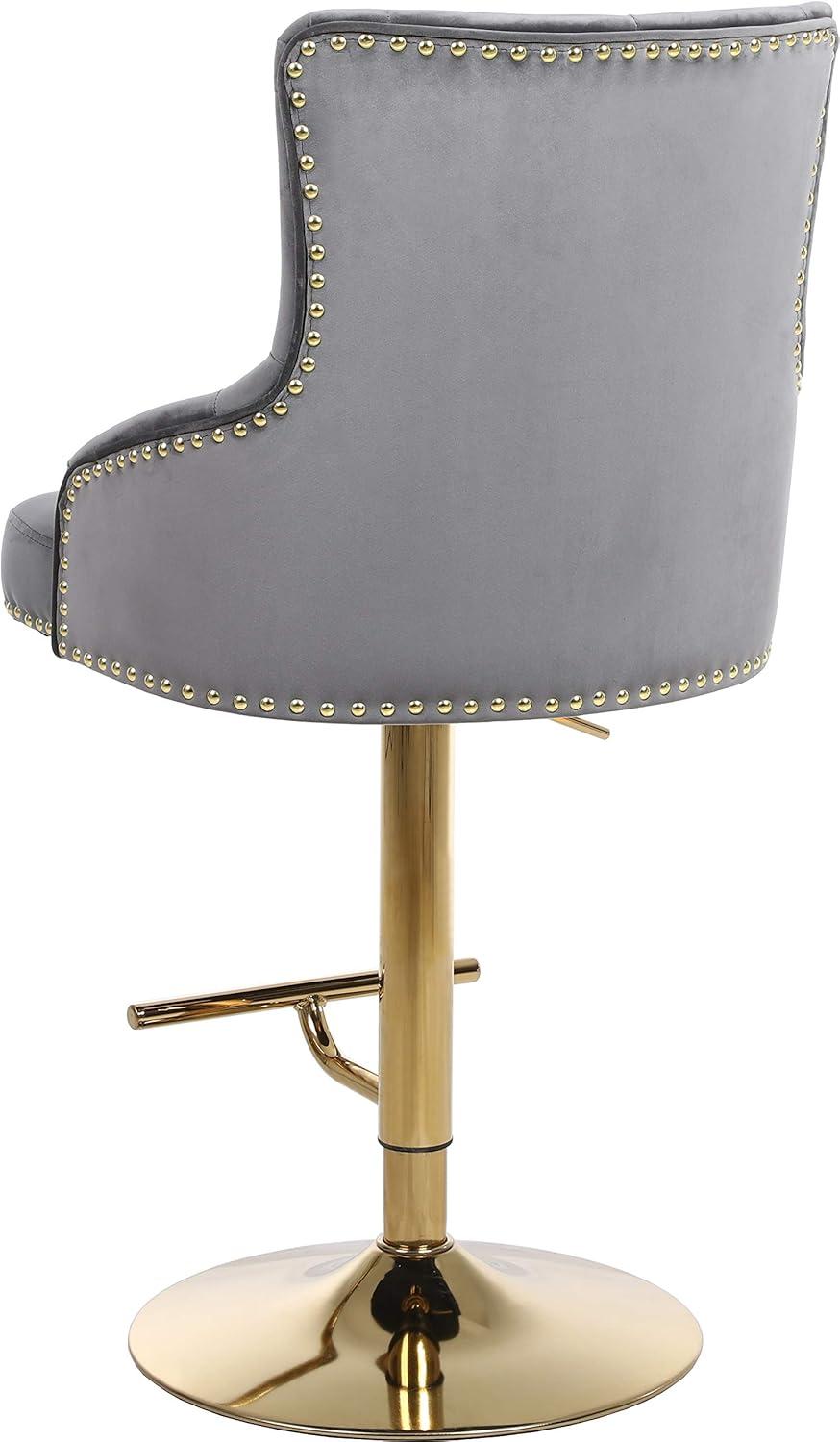 Maykoosh Mountain Lodge Grey Velvet Adjustable Stool