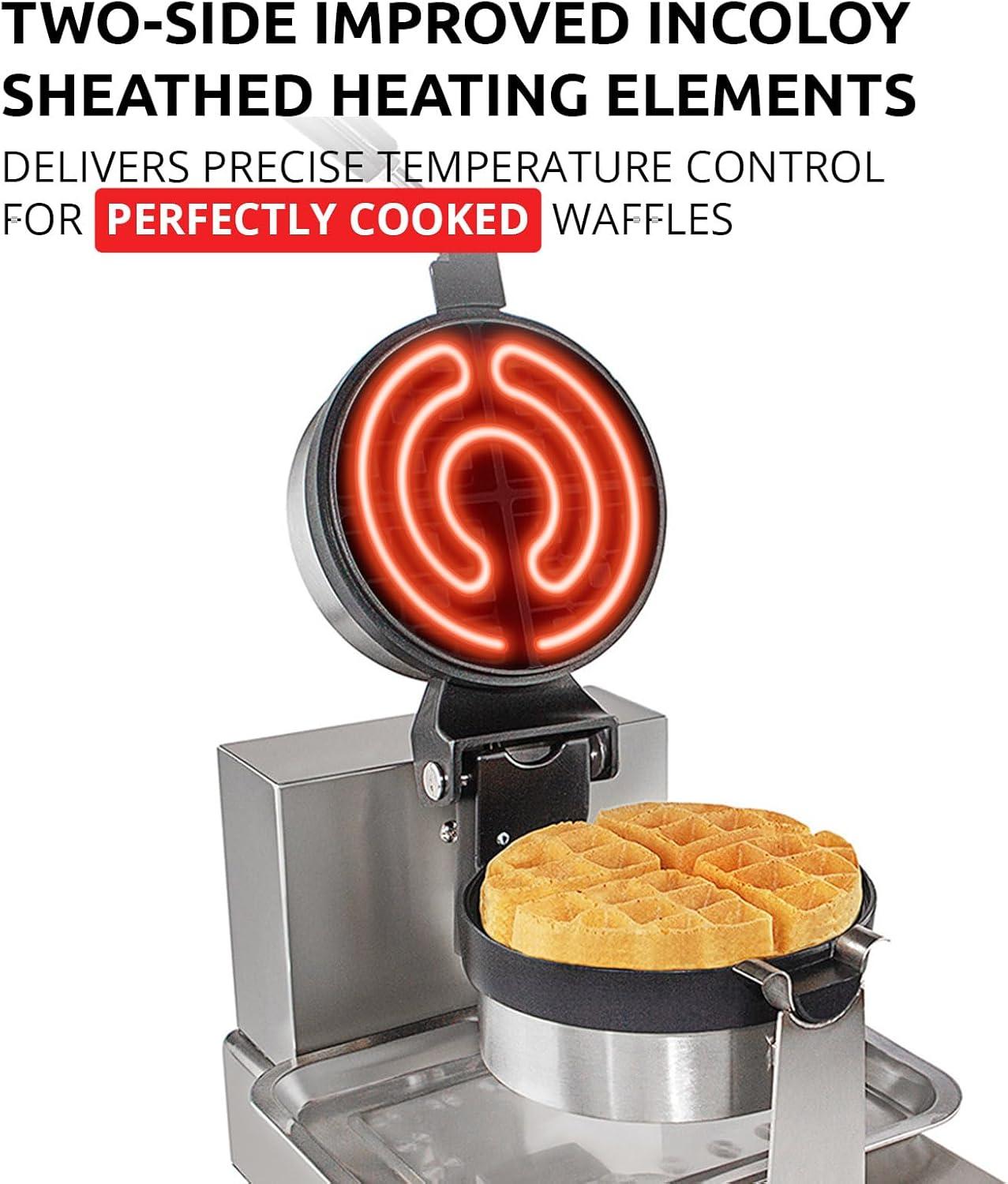 Stainless Steel Belgian Waffle Maker with Nonstick Coating