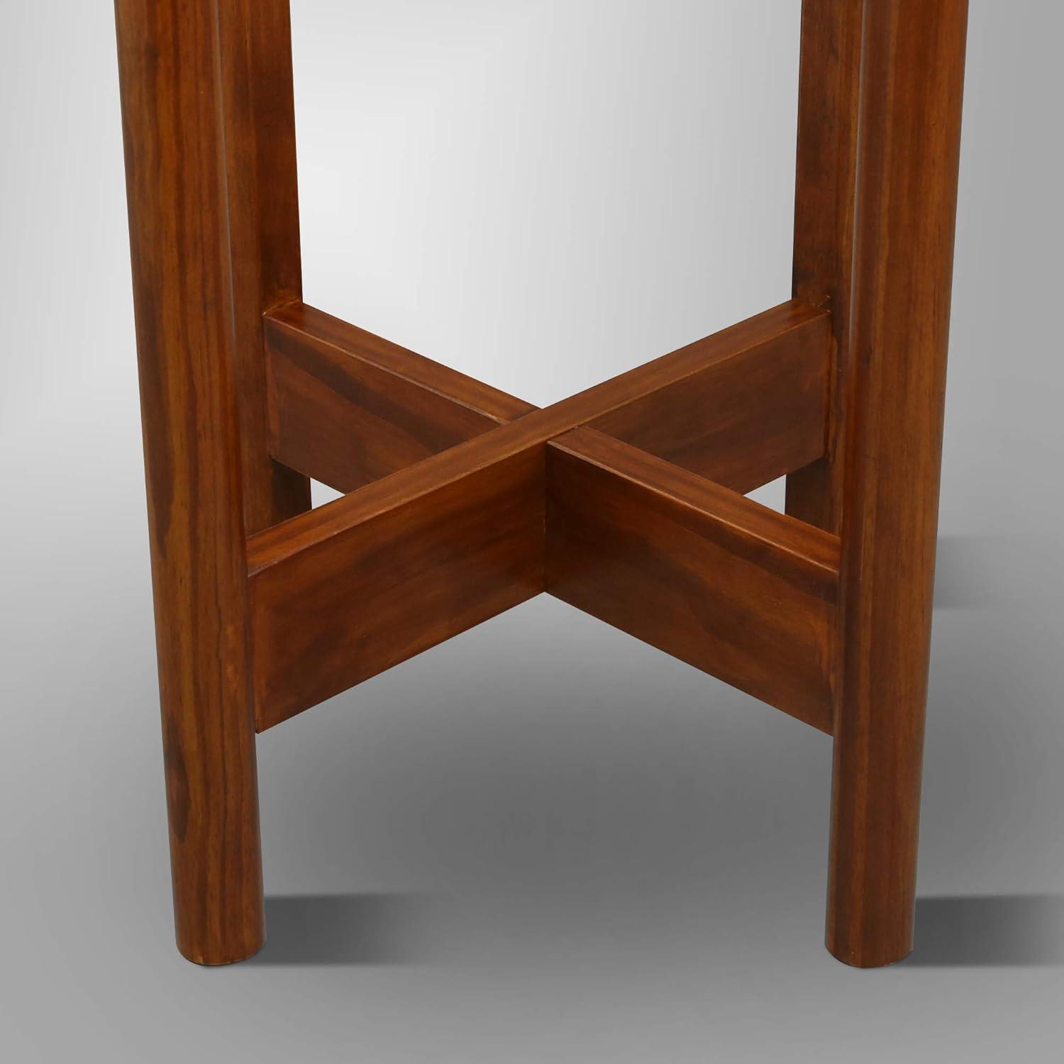 Casual Home Mid-Century Modern Wood Plant Display Stand, Antique Mahogany