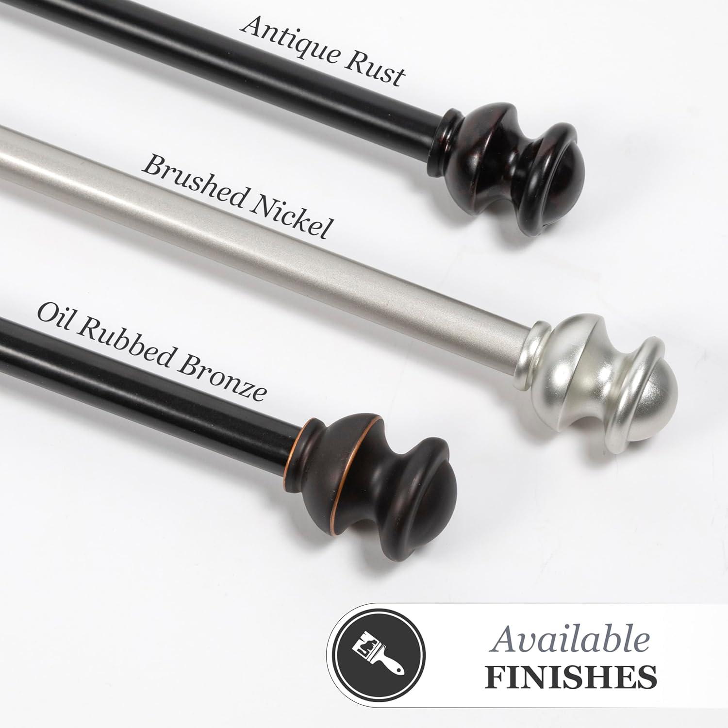 Kenney® Kendall 5/8" Standard Decorative Window Curtain Rod, 28-48", Oil Rubbed Bronze