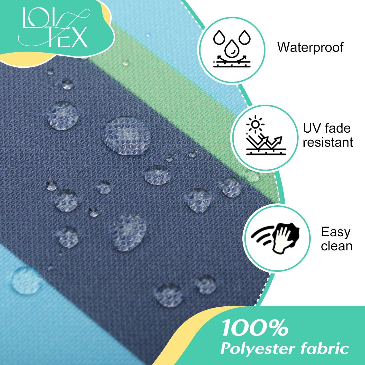 LOVTEX Outdoor Chair Cushions Set of 4, Waterproof Patio Chair Cushions with Ties, 18.5 x 16 x 3 inch, Khaki