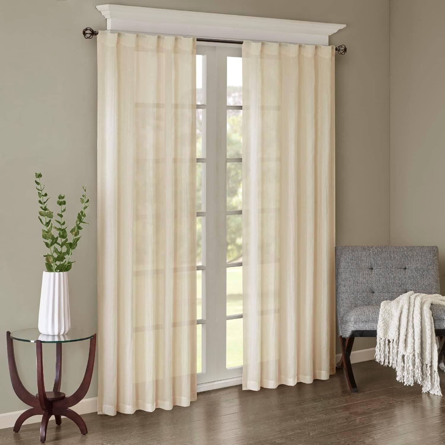 Madison Park Harper Solid Crushed Curtain Panel Pair (Set of 2)