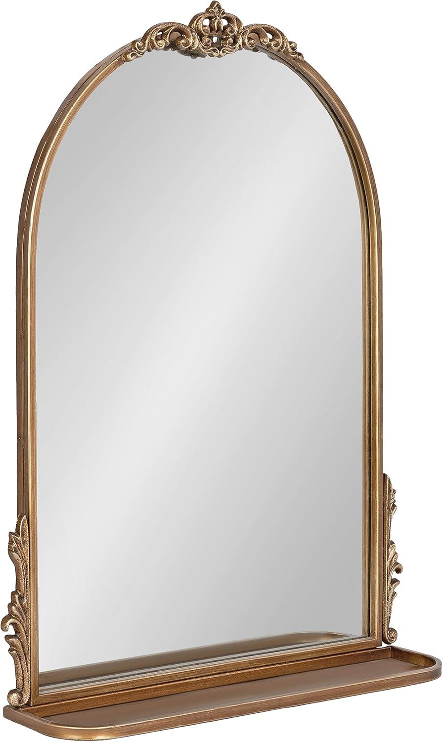 Kate & Laurel All Things Decor Myrcelle Arched Wall Mirror with Shelf