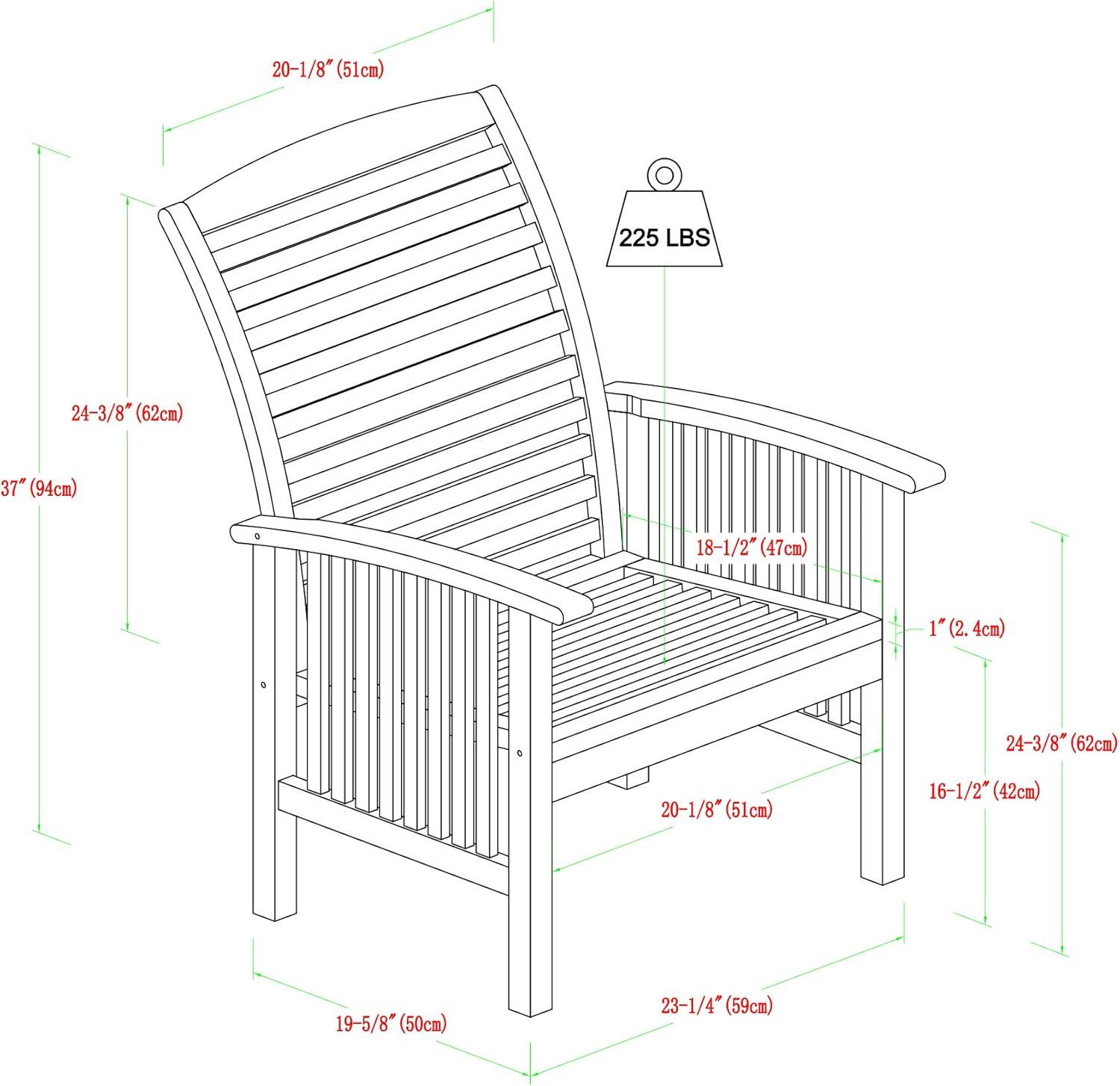 Maui Modern 4-Piece Dark Brown Acacia Wood Outdoor Dining Set