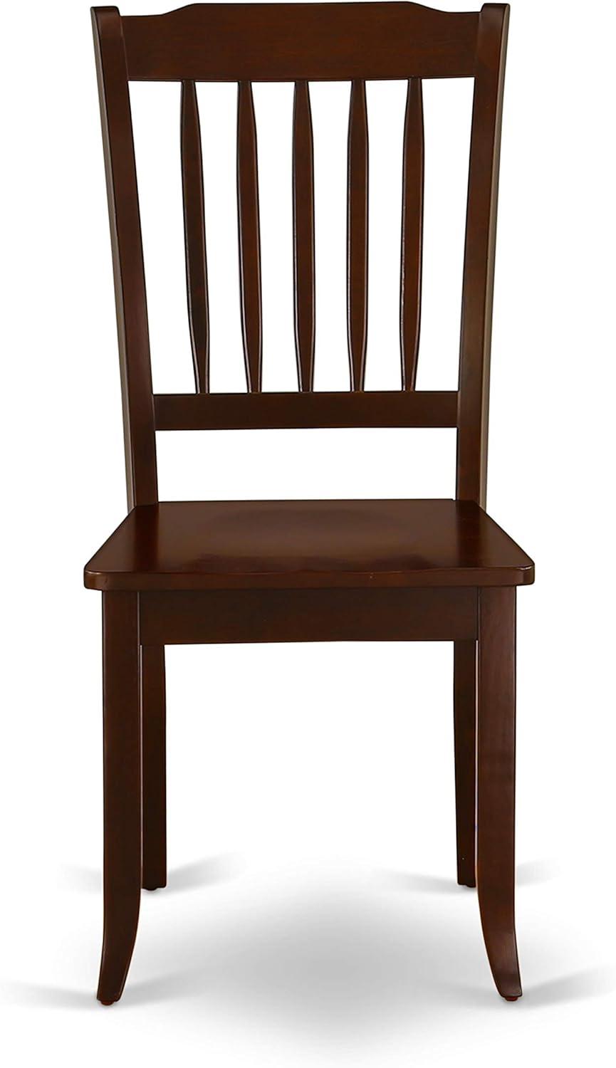 Danbury Vertical Slatted Back Chairs - Mahogany - Set of 2