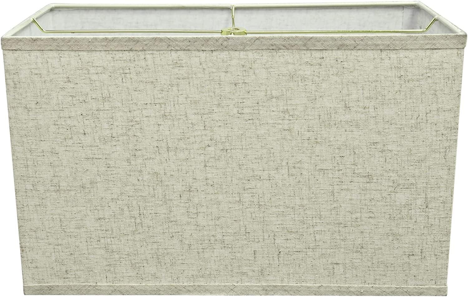 Beige Rectangular Linen Hardback Spider Lamp Shade