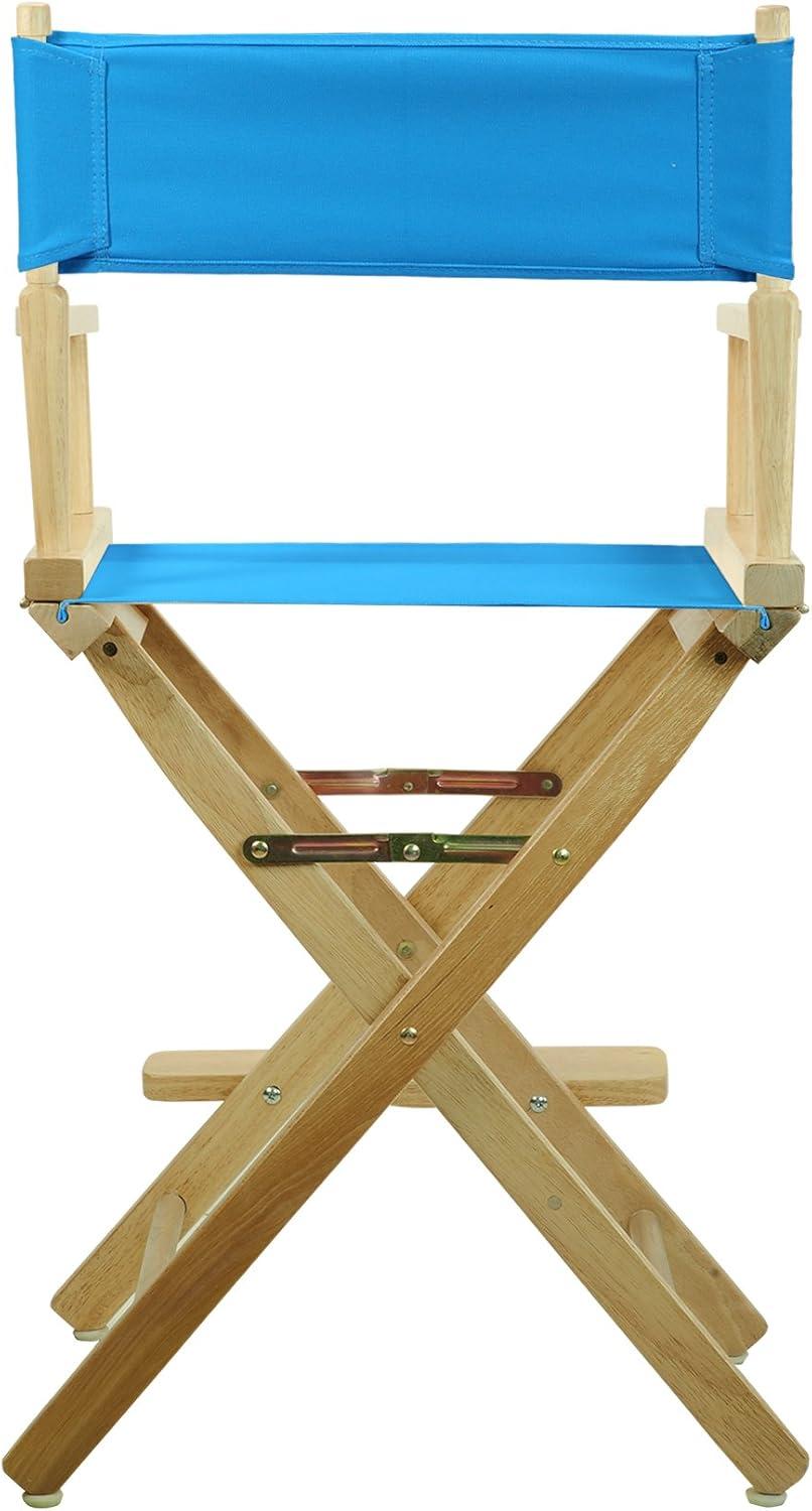 Natural Wood Director's Chair with Turquoise Canvas