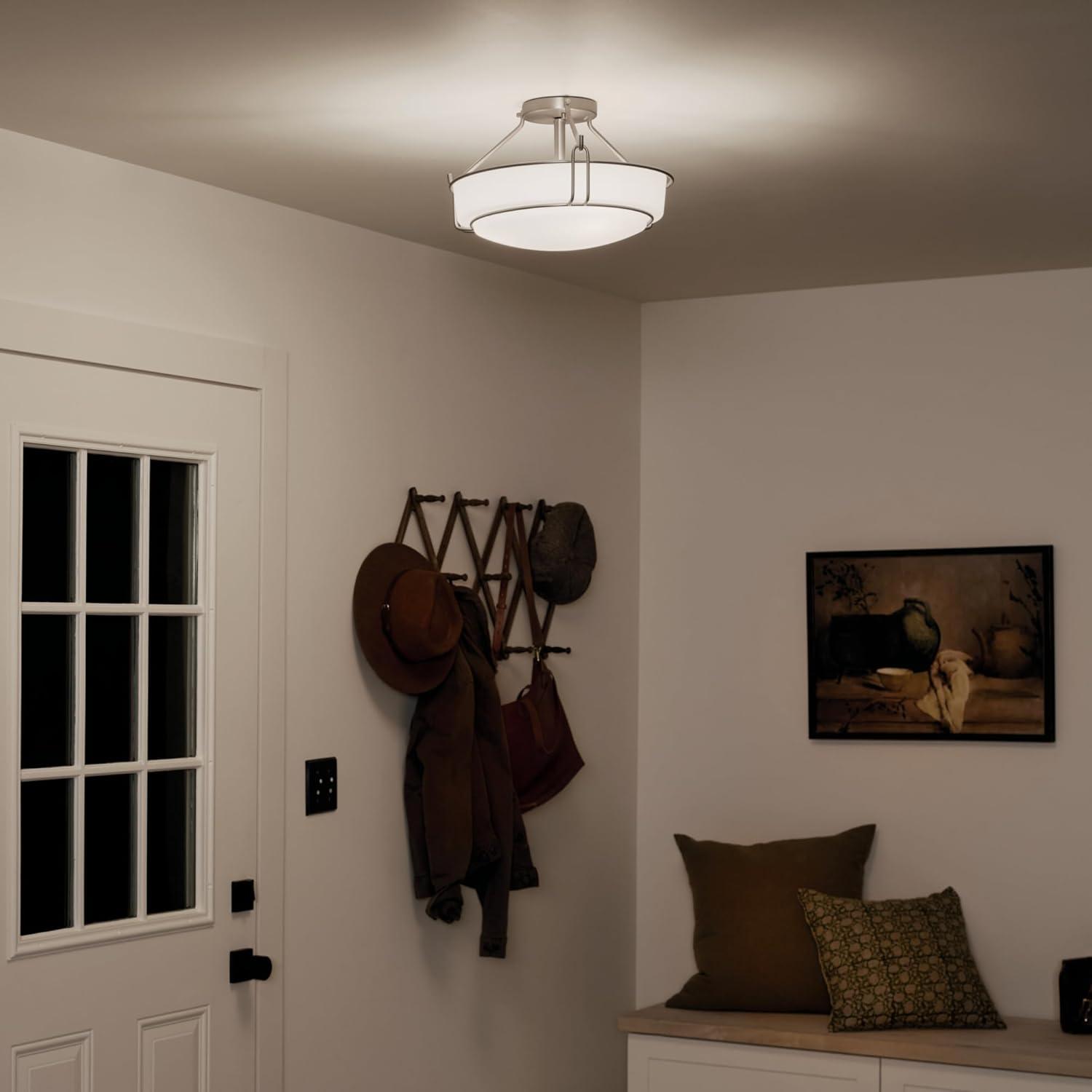 Kichler Lighting Alkire 3 - Light Semi-Flush Mount in Brushed Nickel