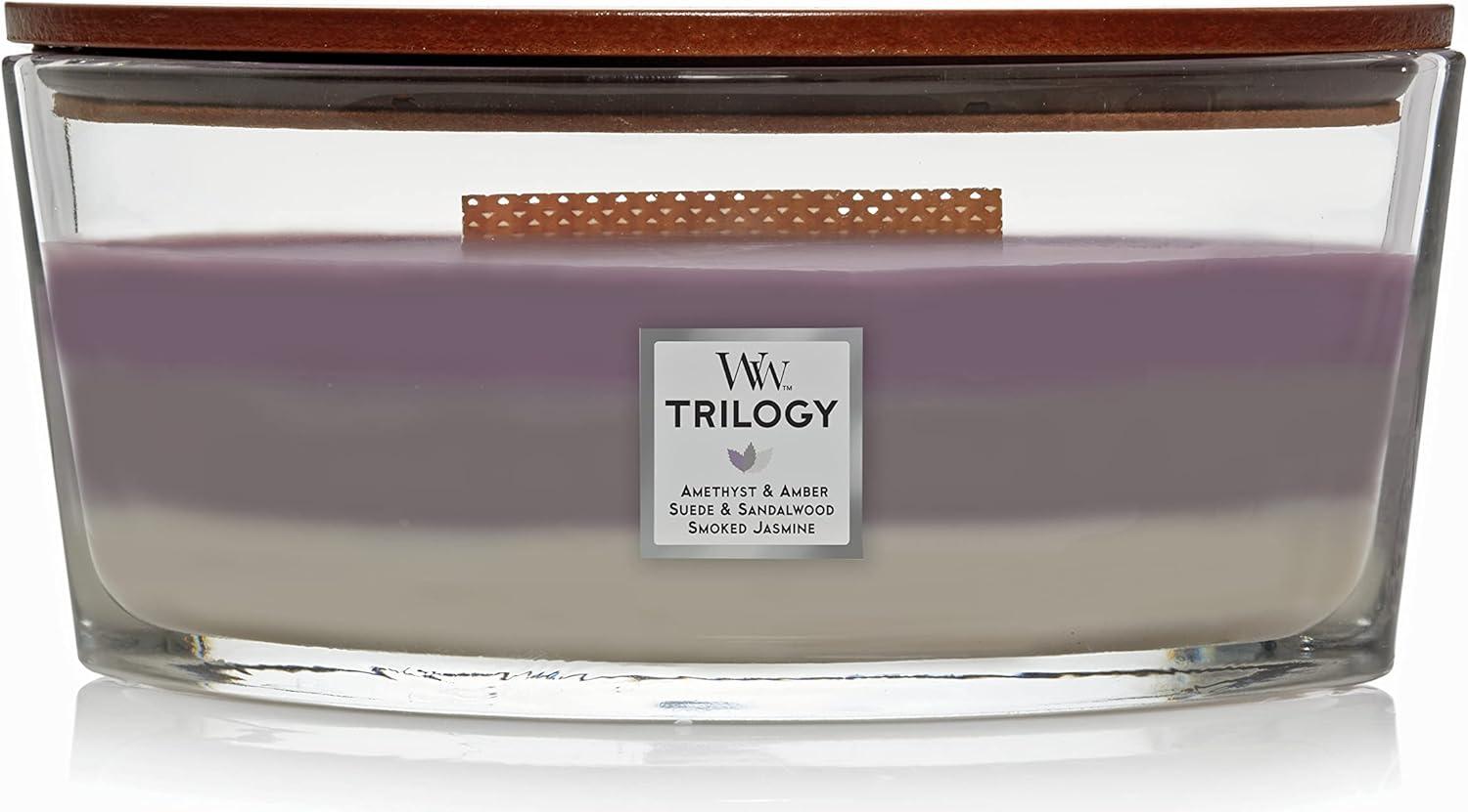 WoodWick Ellipse Trilogy Scented Candle, Amethyst Sky, 16 oz