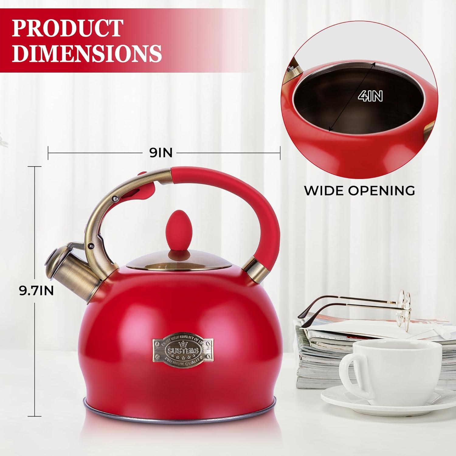 LUXESIT LUXESIT 2.64 Quarts Stainless Steel Whistling Stovetop Tea Kettle