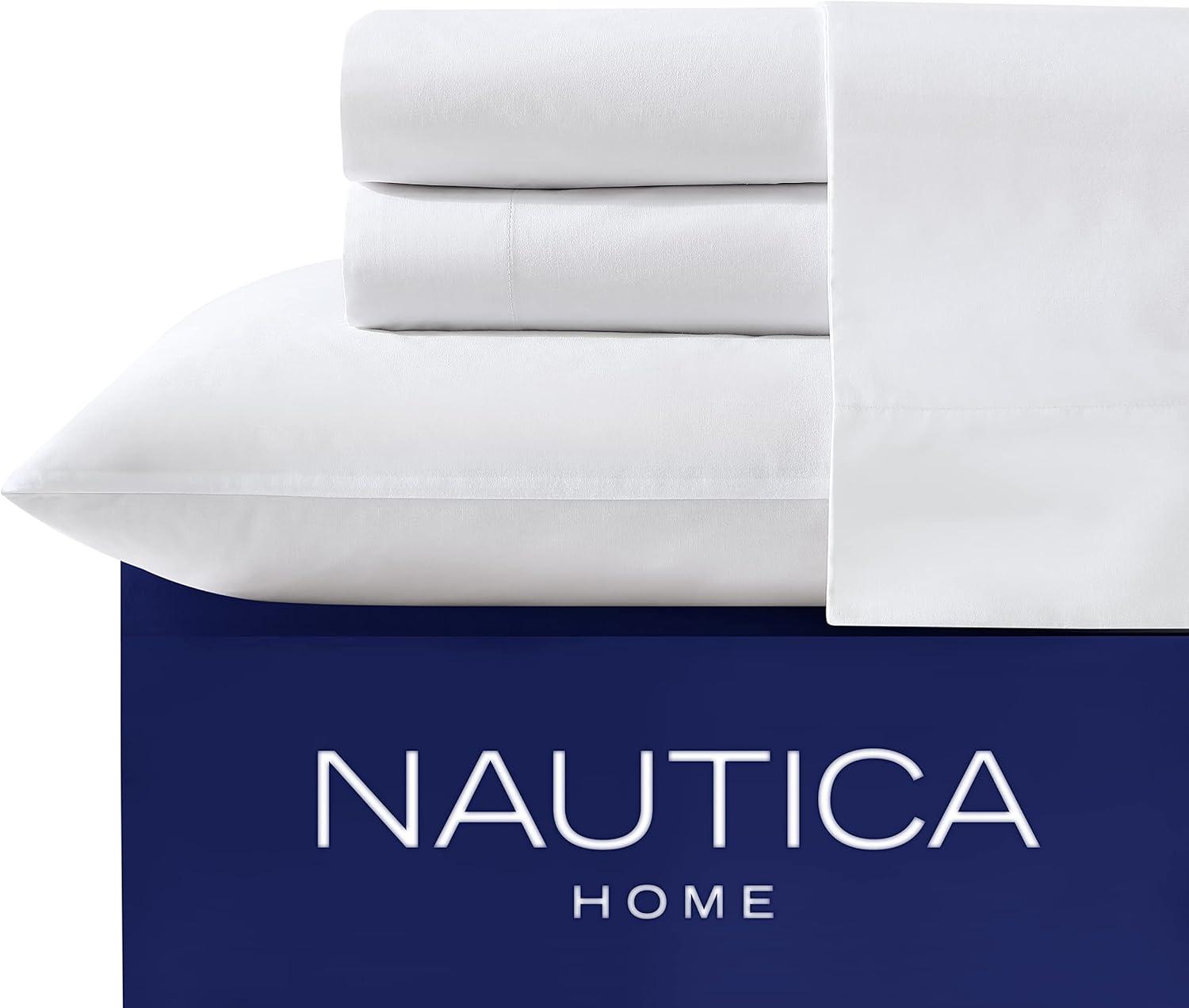 Nautica Solid Cotton Percale Sheet Sets