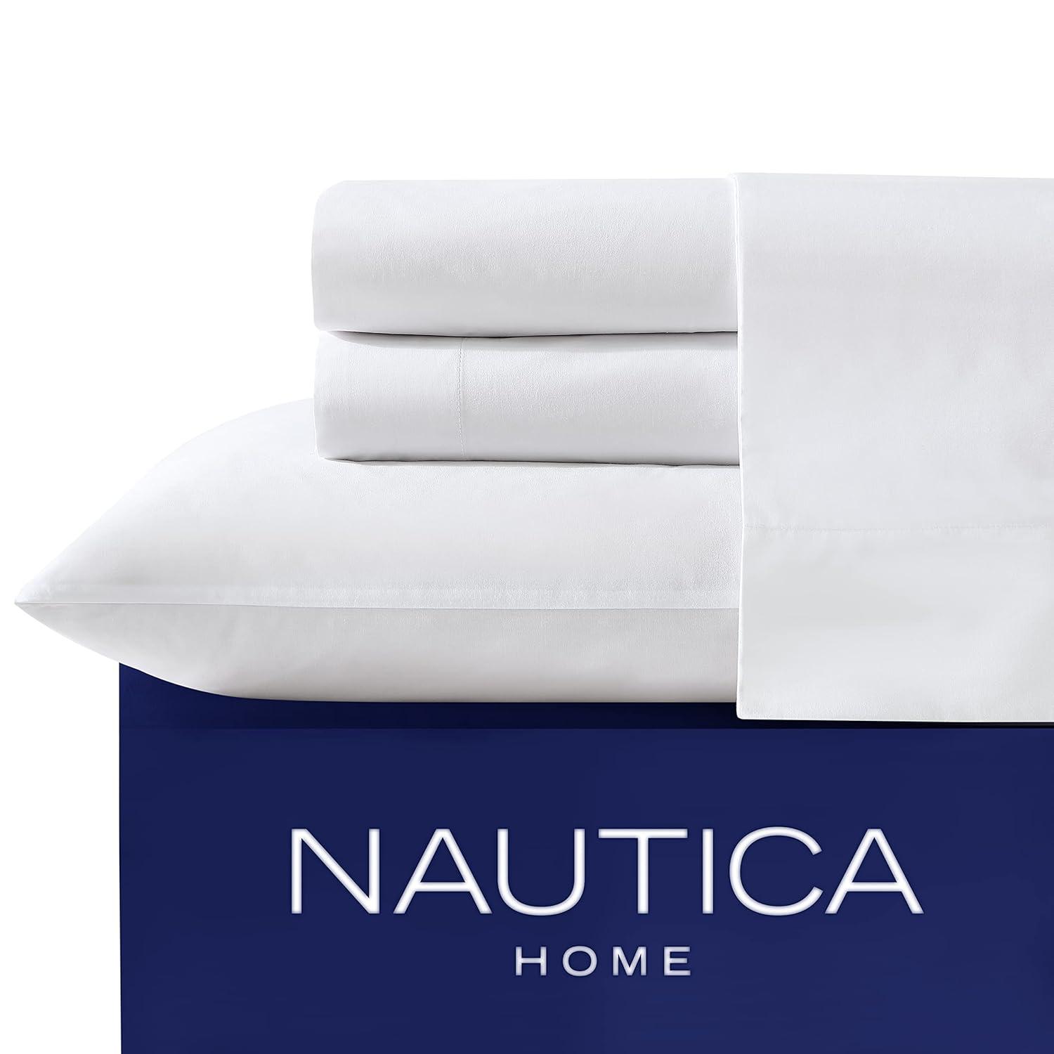 Nautica Solid Cotton Percale Sheet Sets