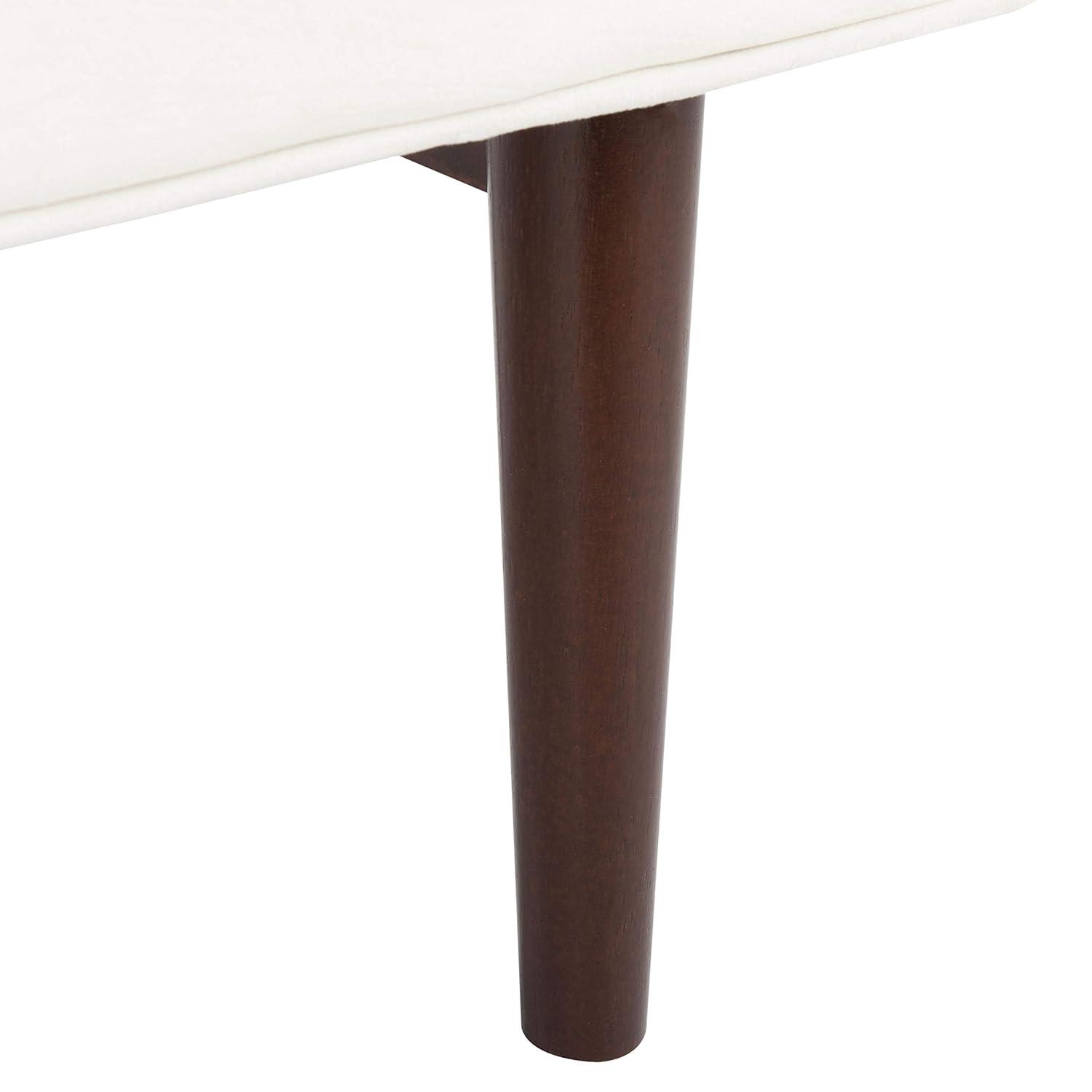 Henri Mid-Century Bench - Navy Linen/Walnut - Safavieh