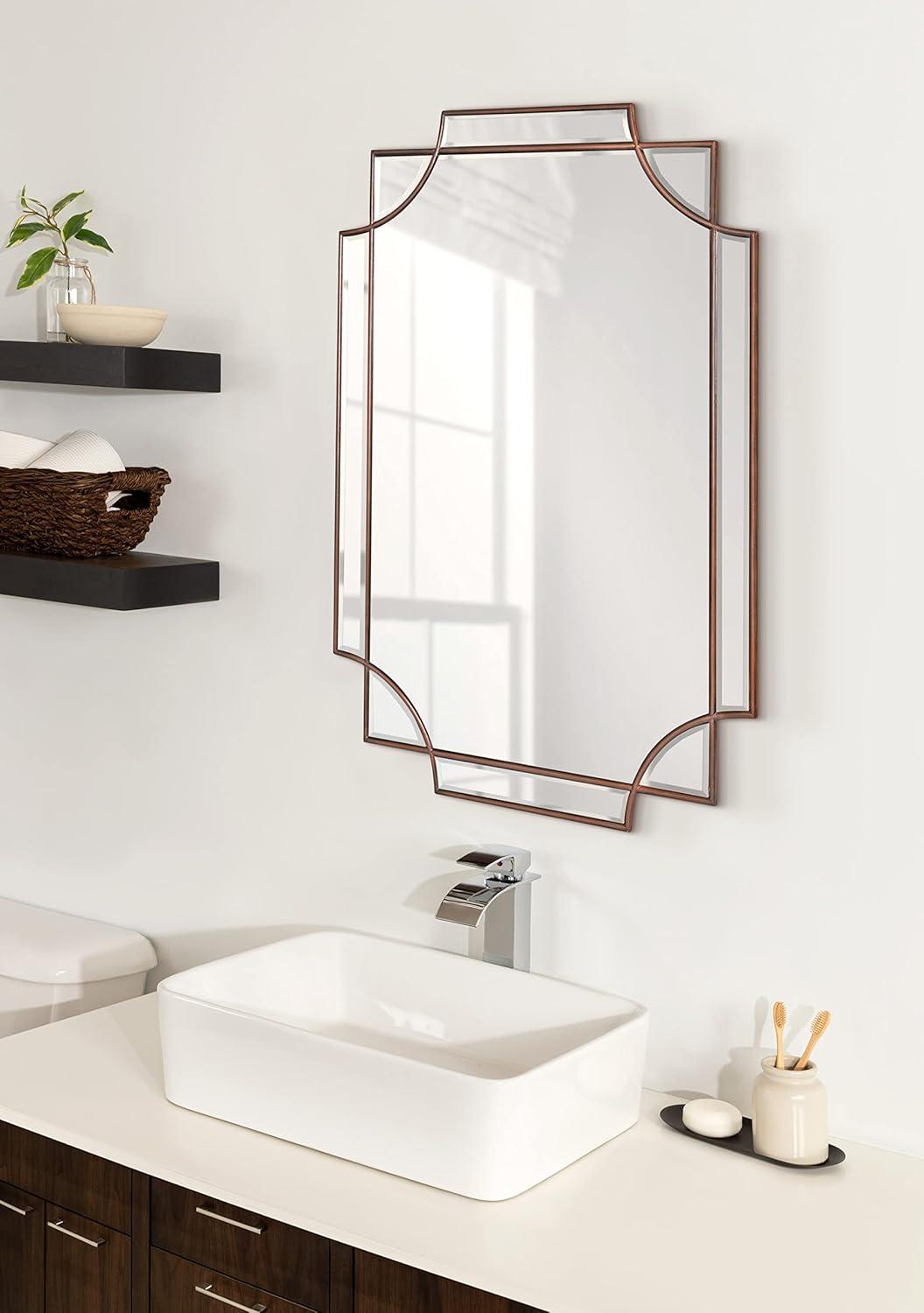 16" x 42" Minuette Decorative Framed Wall Mirror Bronze - Kate & Laurel All Things Decor: Modern Style, No Assembly Required, Wall Mount
