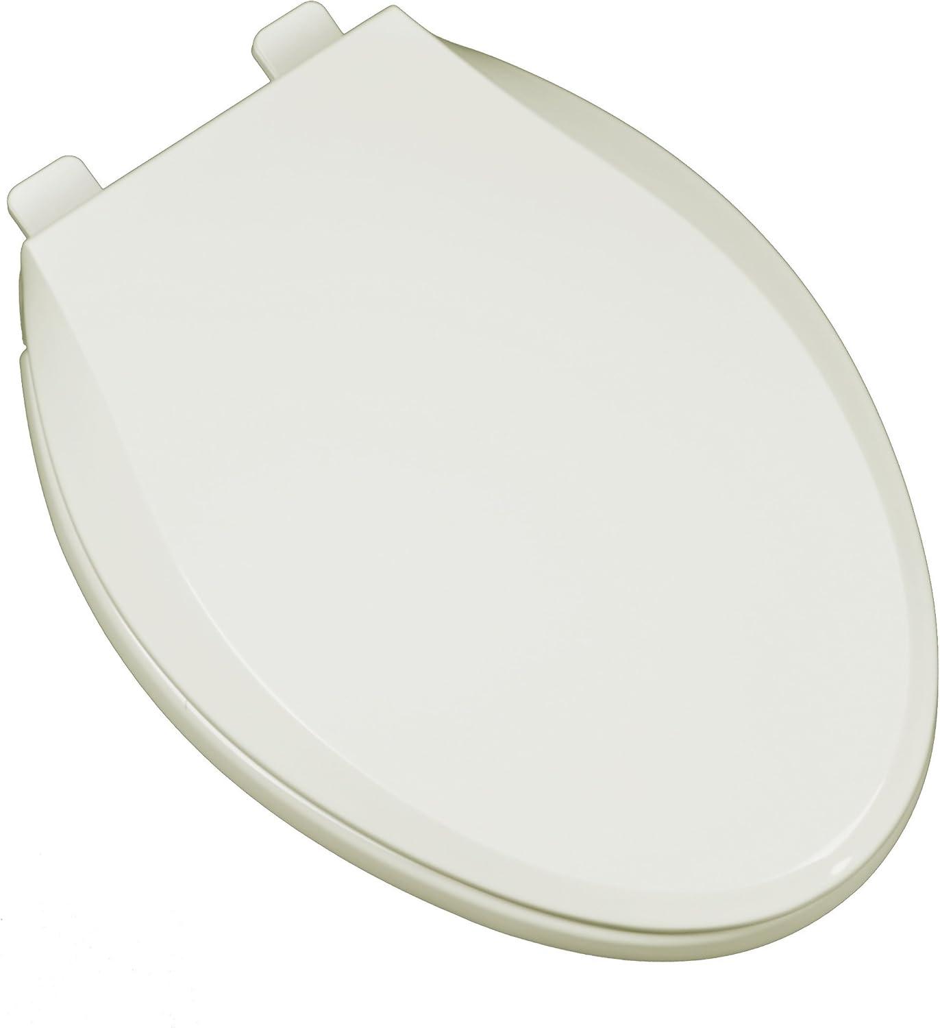 BathDecor Heavy Duty Commercial Weight Slow Close Premium Plastic Elongated Toilet Seat with a Closed Front and Adjustable Hinge, Linen/Biscuit