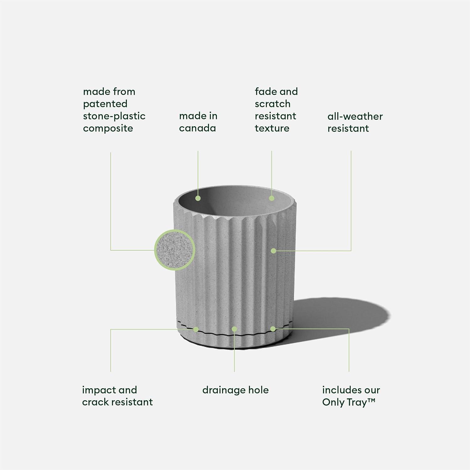 Veradek Mason Series Demi 6" Plastic-Stone Planter 2-Pack Gray