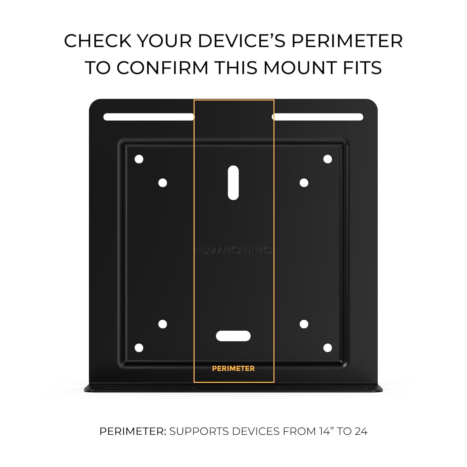 HumanCentric Universal Wall and VESA Mount, Adjustable Strap for Small Computers, UPS Units, Cable Boxes, Modems and Other Electronic Devices, Mounts on The Wall or Back of a Computer Monitor