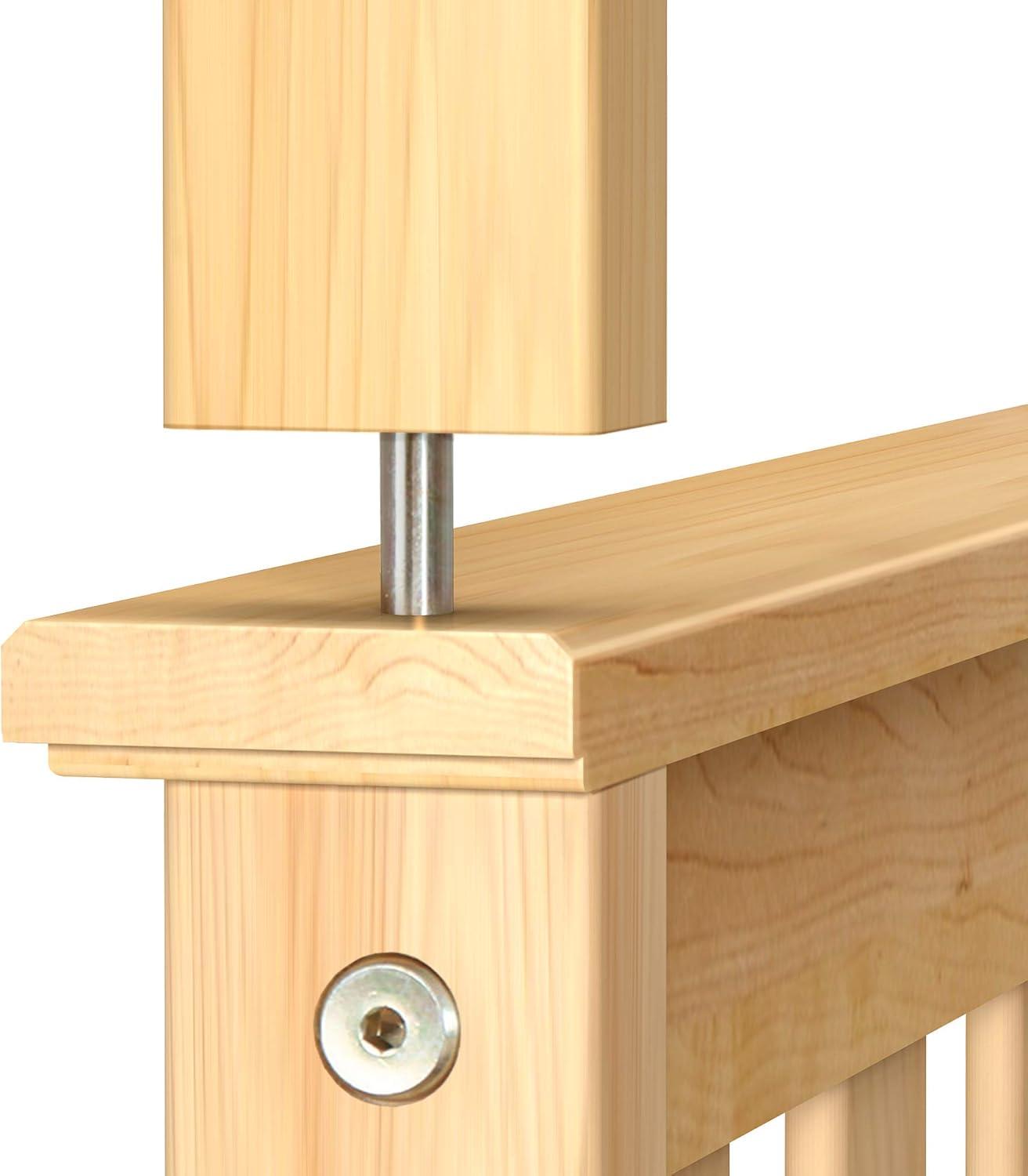 Max & Lily Bunk Bed Twin over Full Size, Solid Wood Bunk Beds with Ladder for Kids