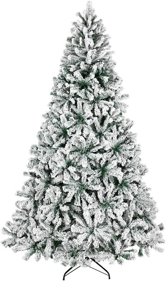 SUGIFT 6ft Snow Flocked Christmas Tree Unlit Holiday Decor