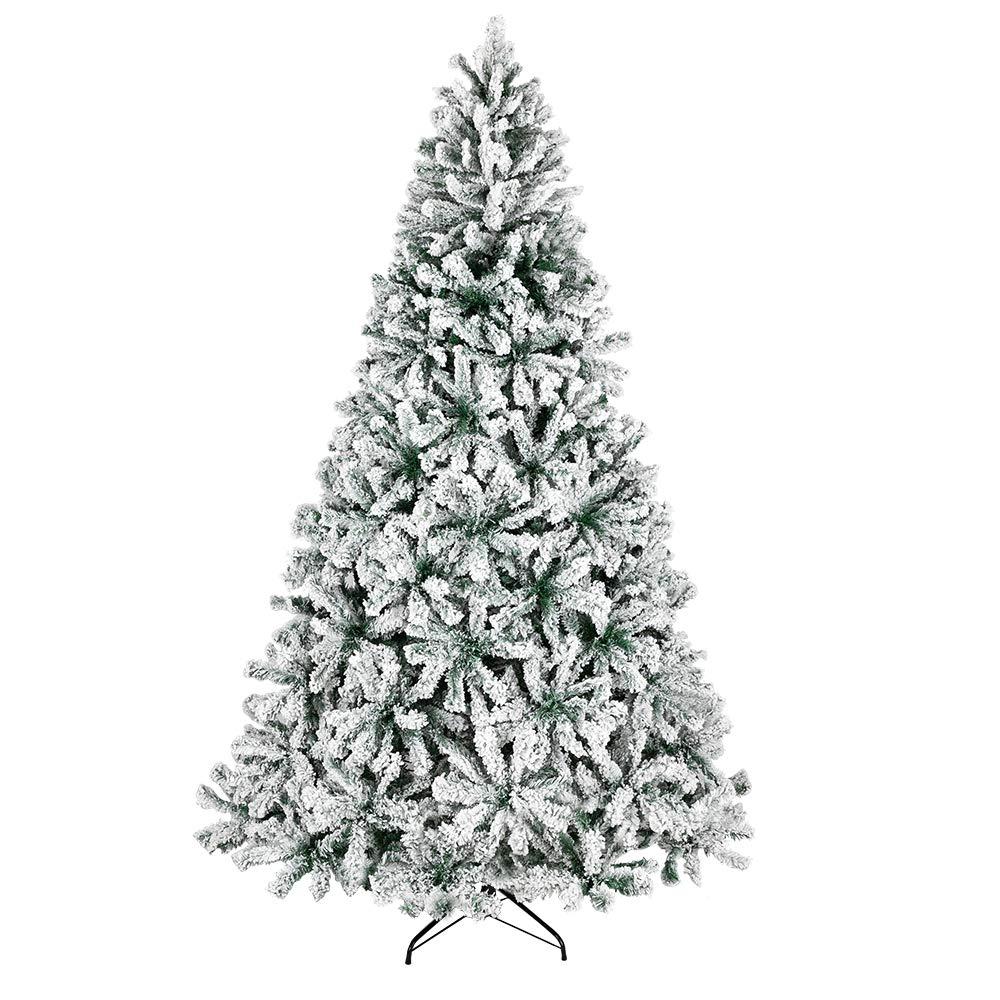 SUGIFT 6ft Snow Flocked Christmas Tree Unlit Holiday Decor