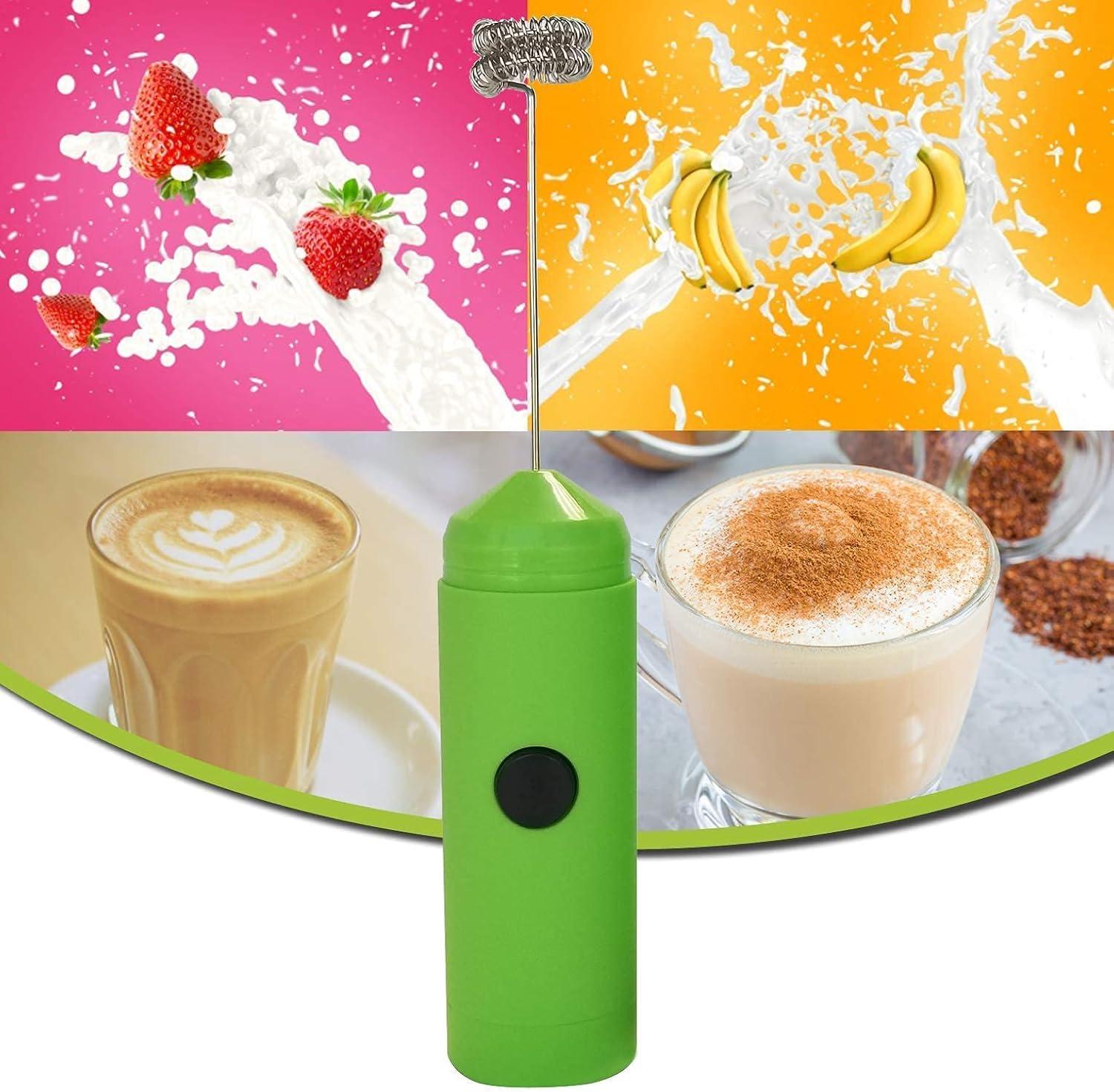 MatchaDNA Milk Frother Hello Double Whisk Head, Handheld Battery Operated Electric