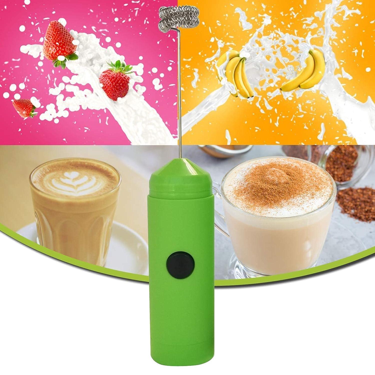 MatchaDNA Milk Frother Hello Double Whisk Head, Handheld Battery Operated Electric