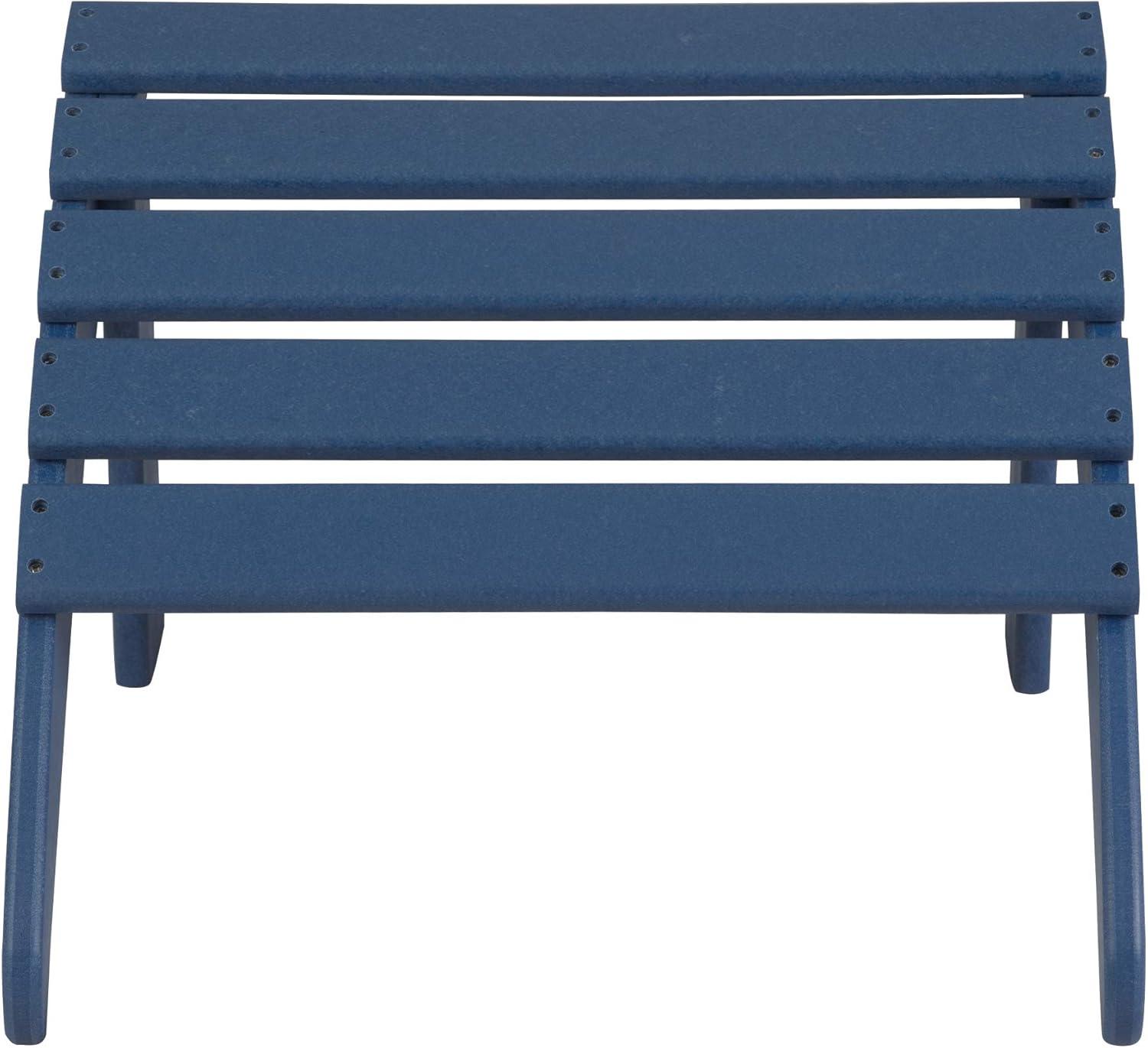 Garden Plastic Outdoor Adirondack Footrest Ottoman, Navy Blue