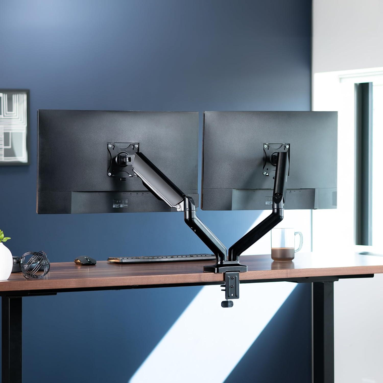 Dual Monitor Mechanical Spring Desk Mount Stand | Fits Screens up to 32"