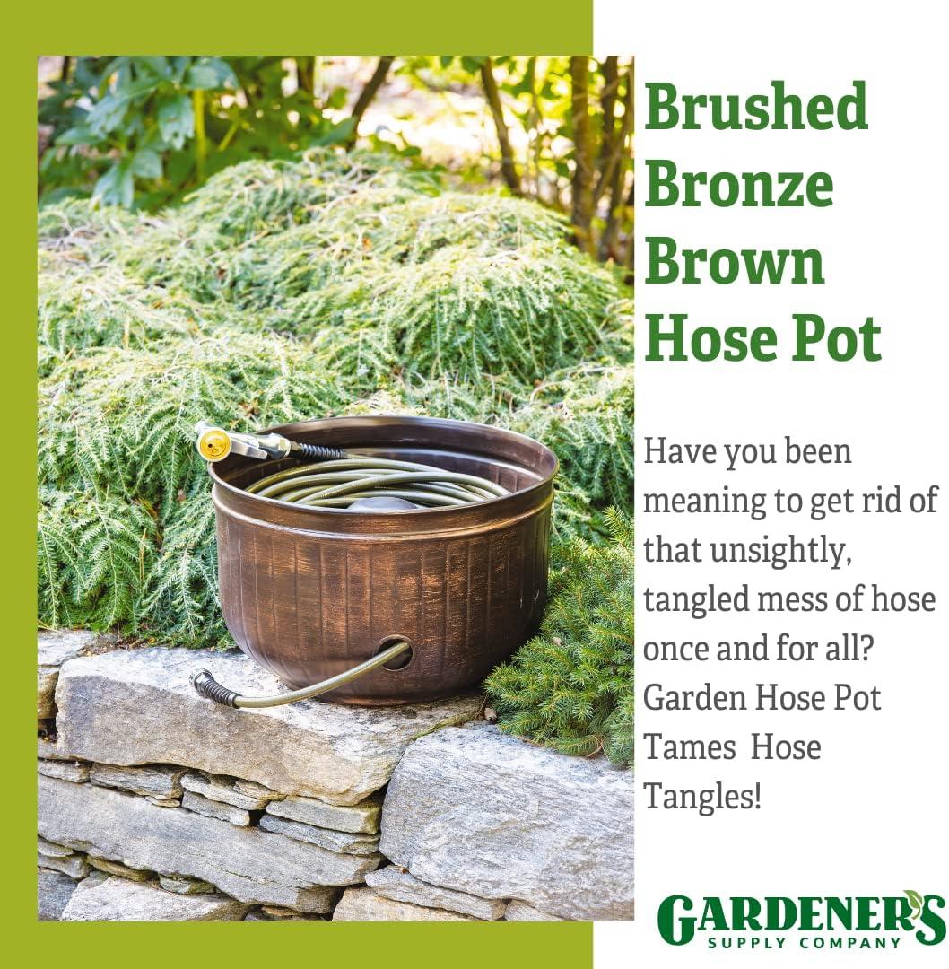 Gardener's Supply Company Brushed Bronze Garden Hose Pot