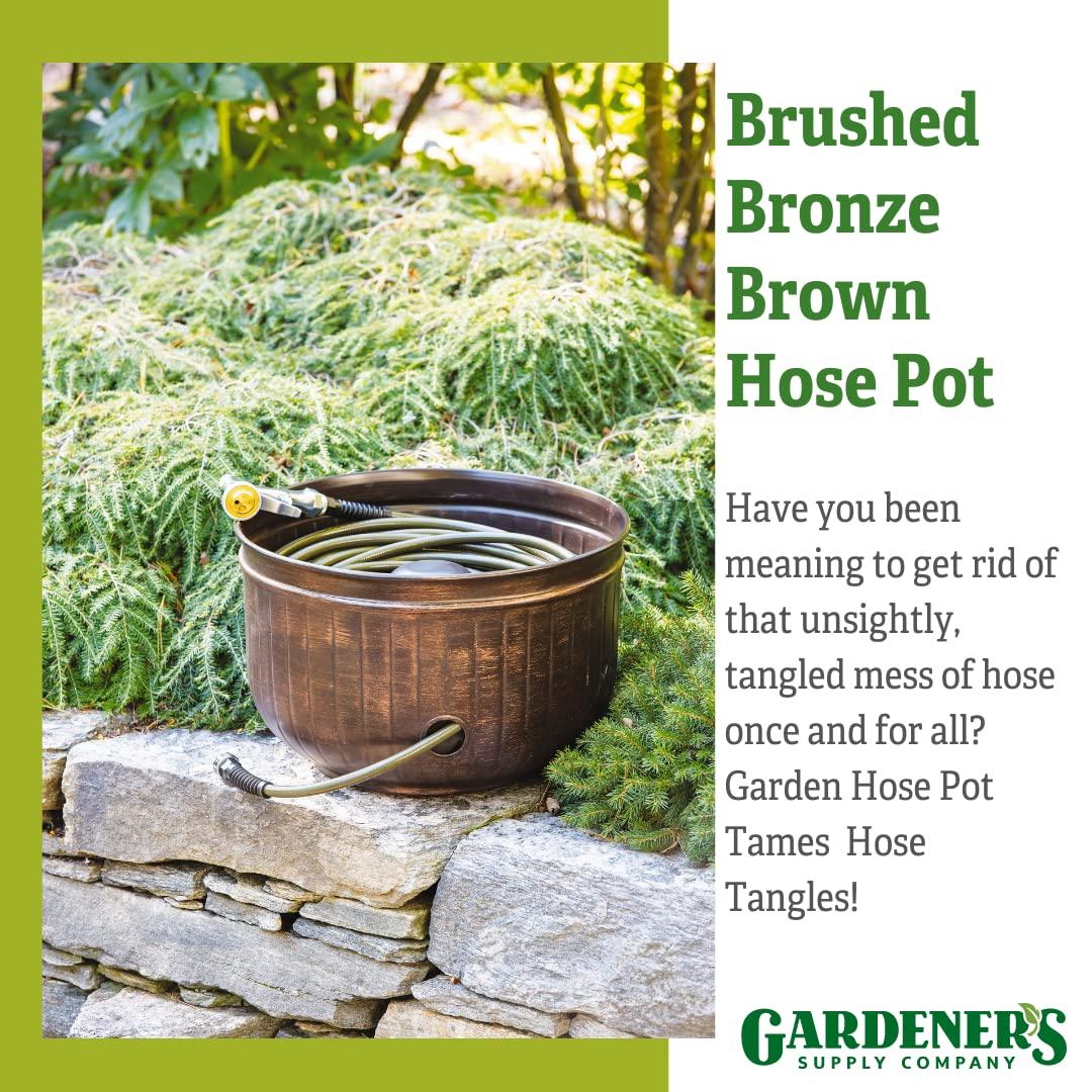 Gardener's Supply Company Brushed Bronze Garden Hose Pot