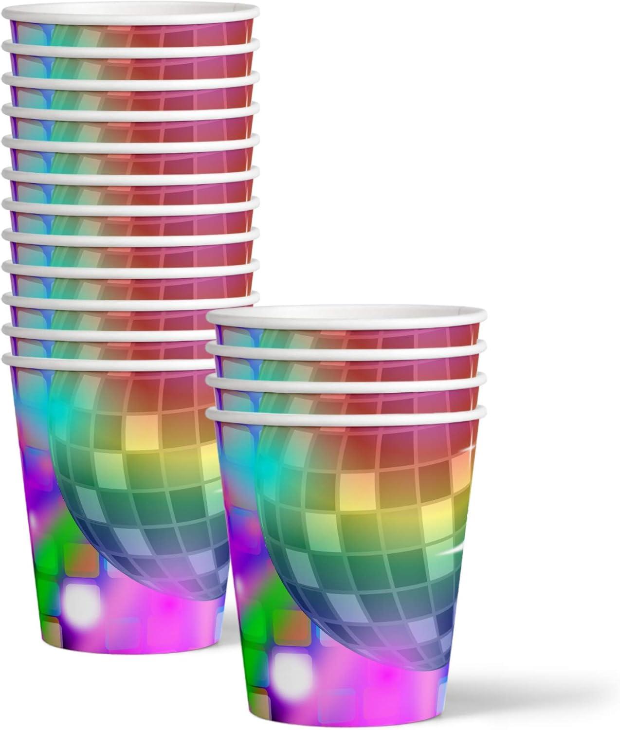 Disco Birthday Party Supplies Set Plates Napkins Cups Tableware Kit for 16