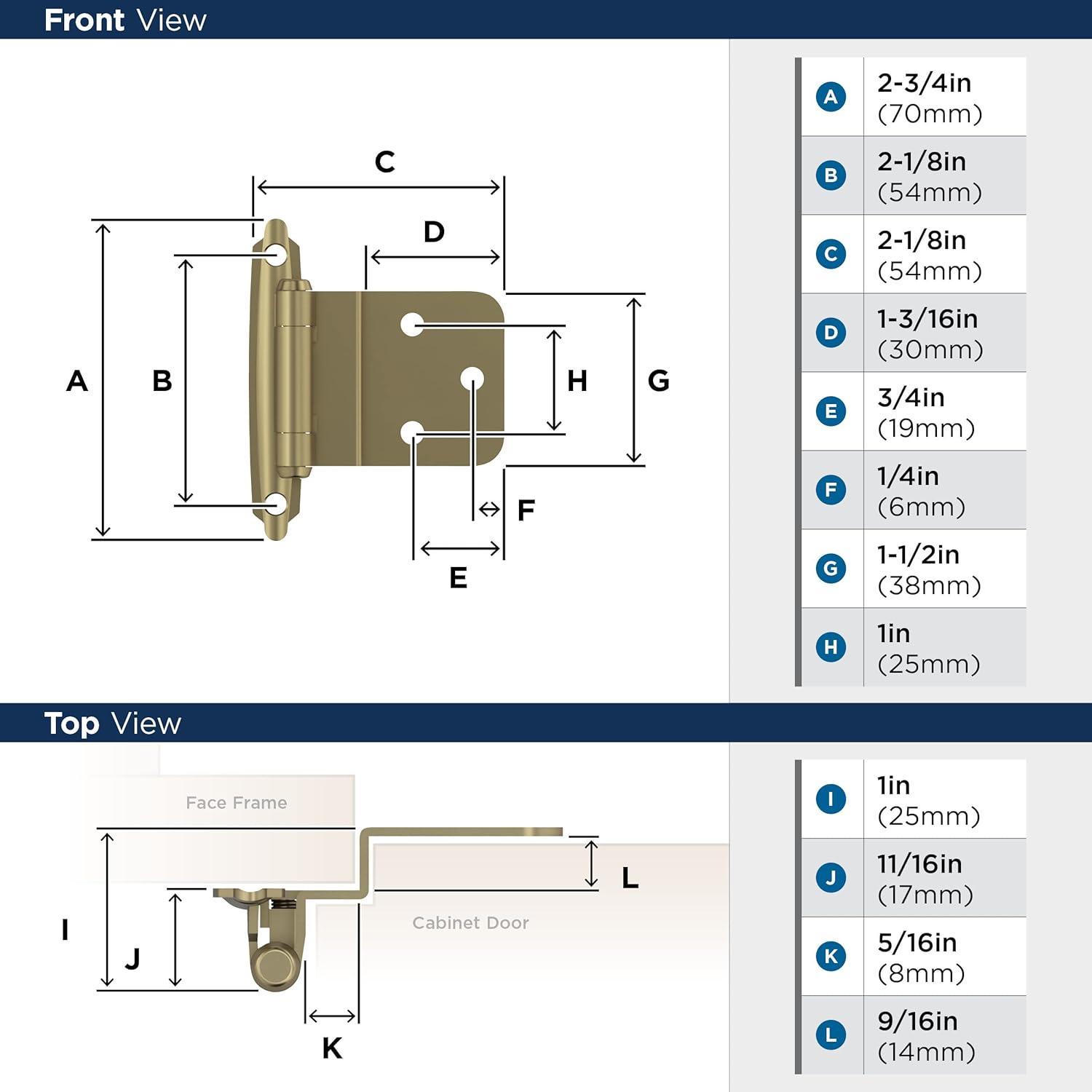 Face Mount Inset Hinge