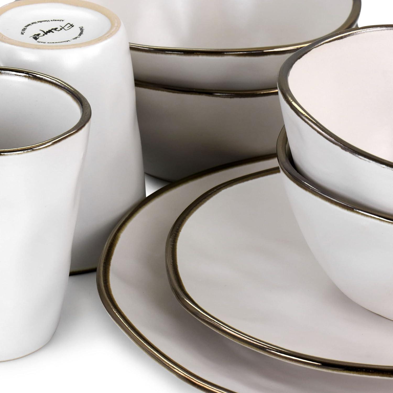 Elama 16 Piece Stoneware Dinnerware Set - Service for 4