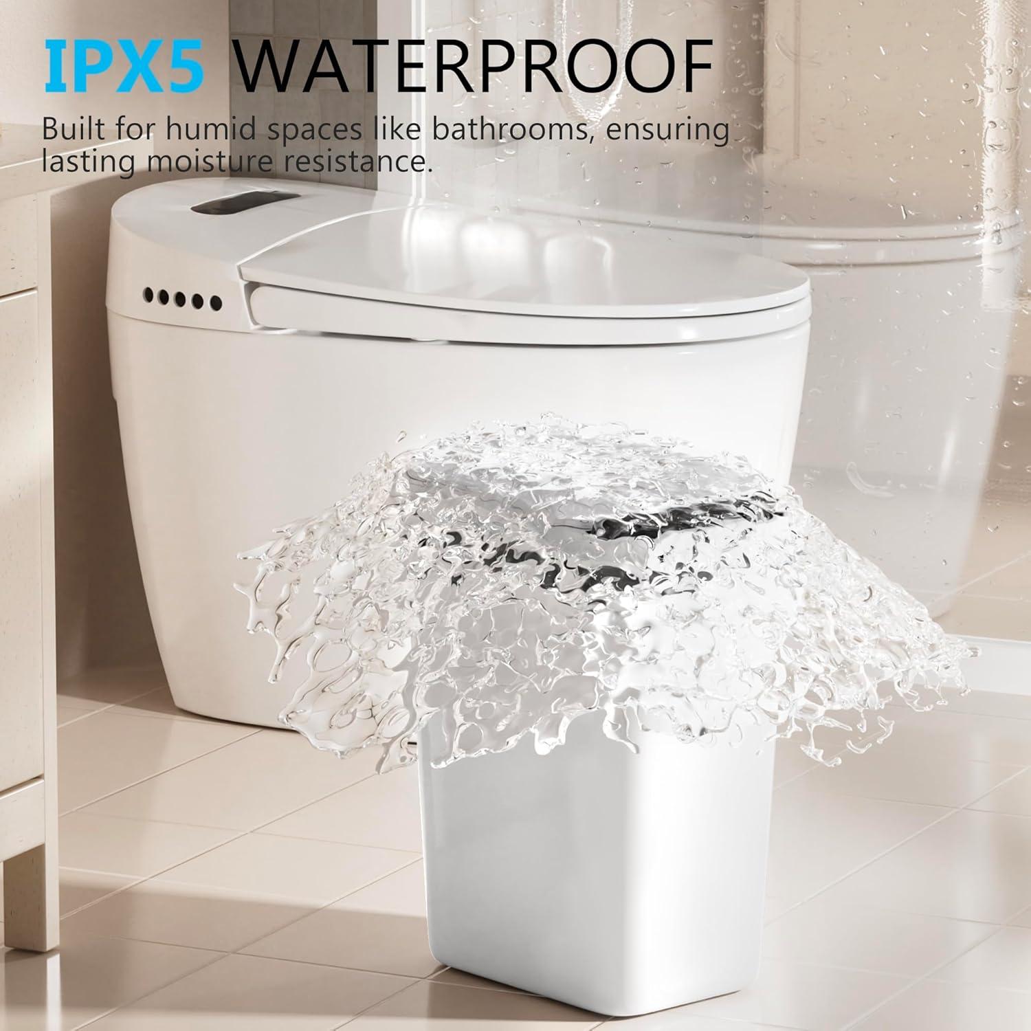 VQJTCVLY 2Pack Bathroom Small Trash Can with Lid, 2.6 Gallon Touchless Automatic Garbage Can Slim Waterproof Motion Sensor Smart Trash Bin for Bedroom, Office, Kitchen, Living Room (White)