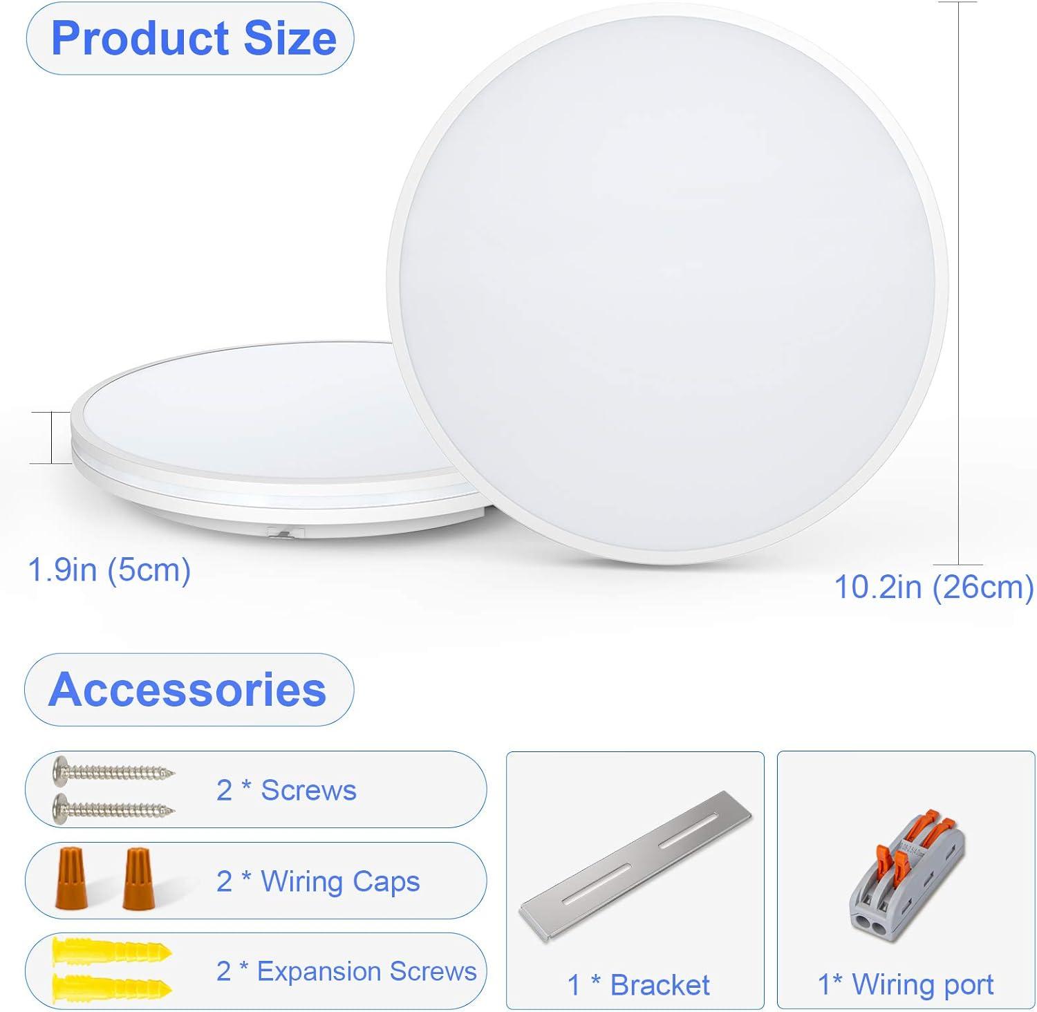 Airand 10.2'' Round LED Flush Mount Ceiling Light in White