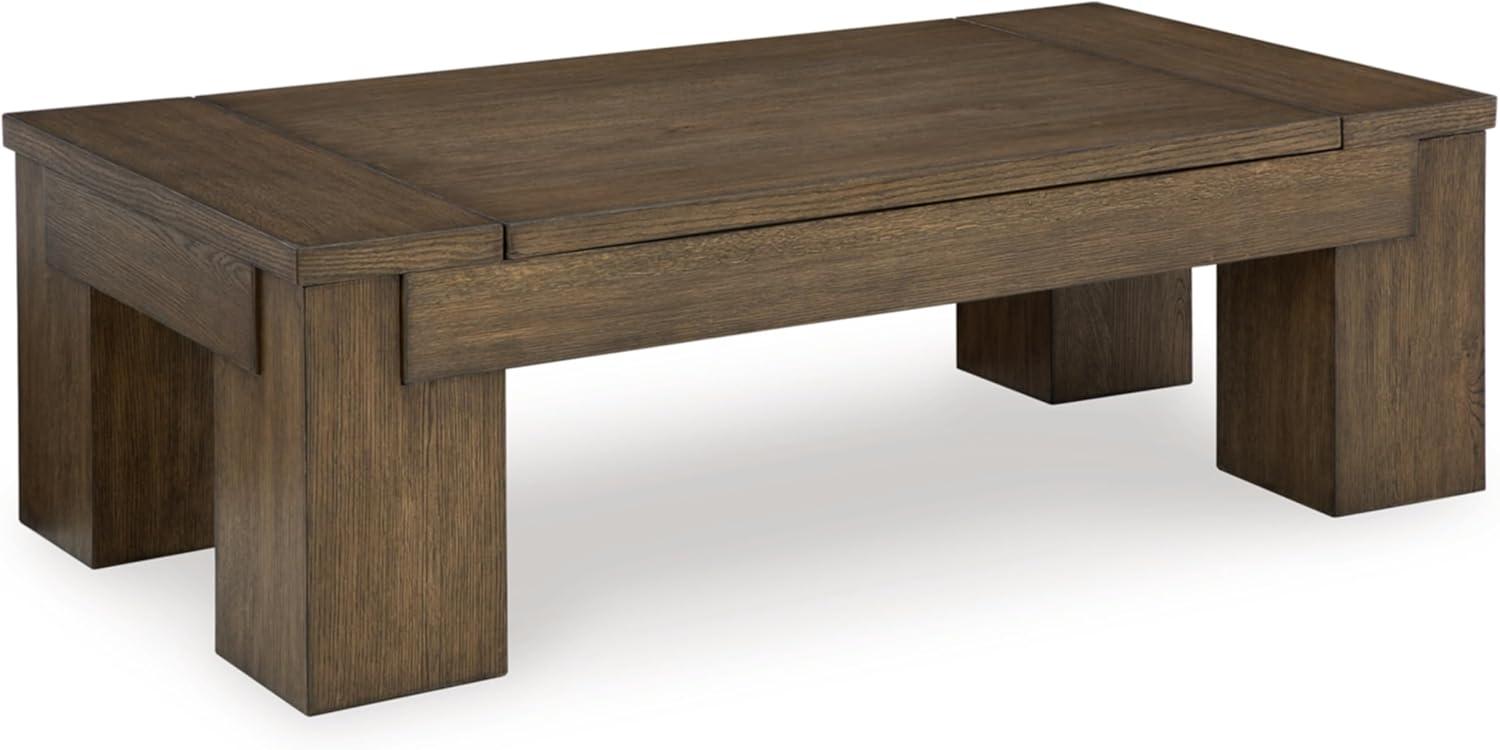 Brown Rectangular Wood Lift-Top Coffee Table